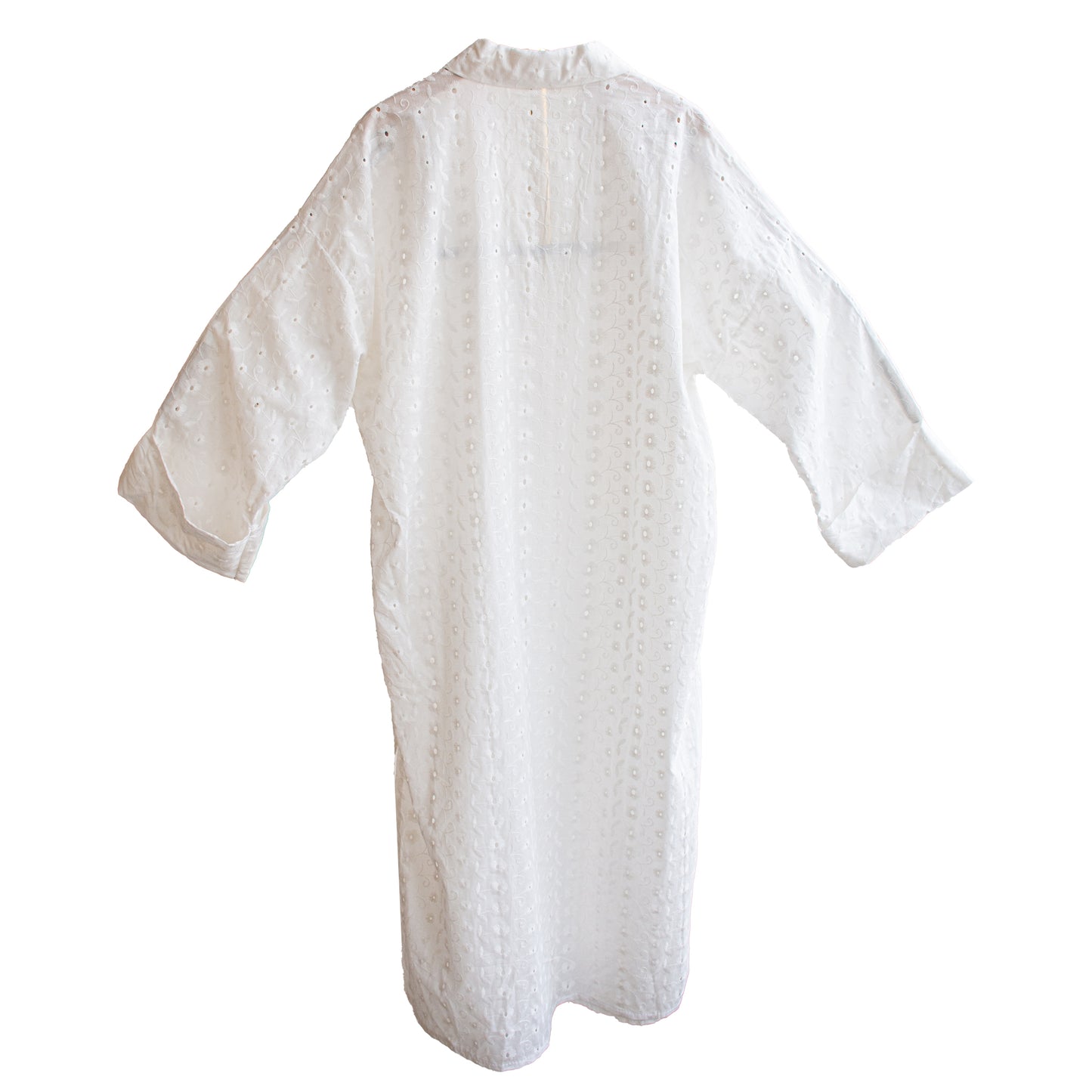 Pearl Embroidered Eyelet Long Cardigan
