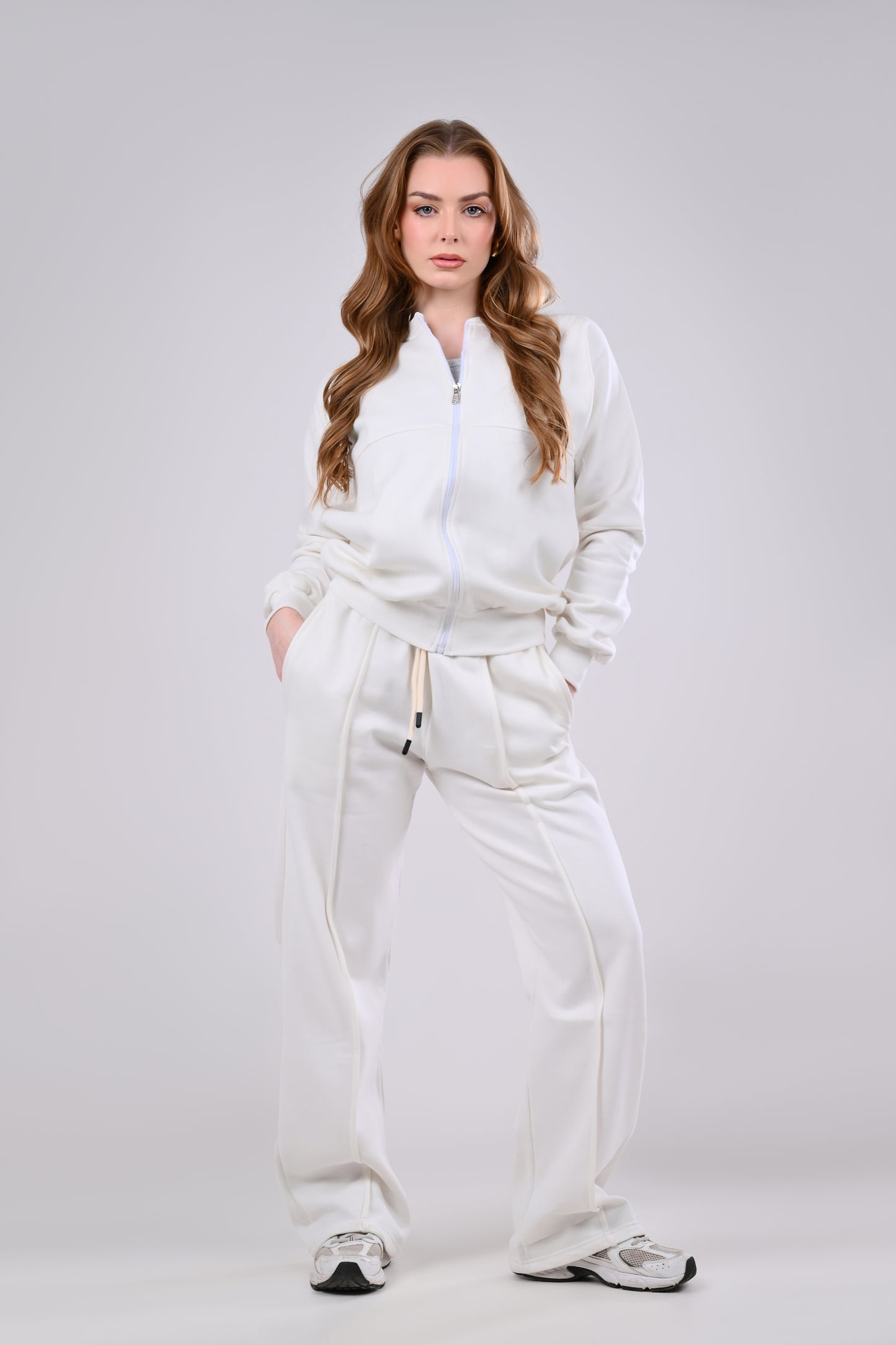 cotton melton suit - Wide-Leg Pants