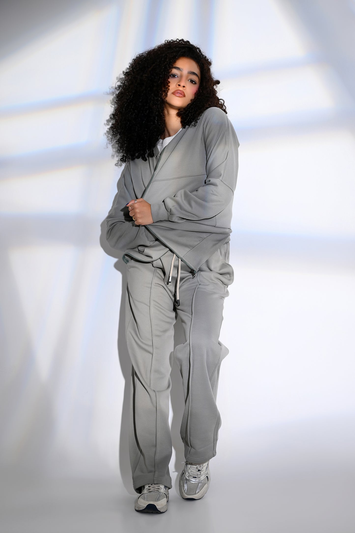 cotton melton suit - Wide-leg pants