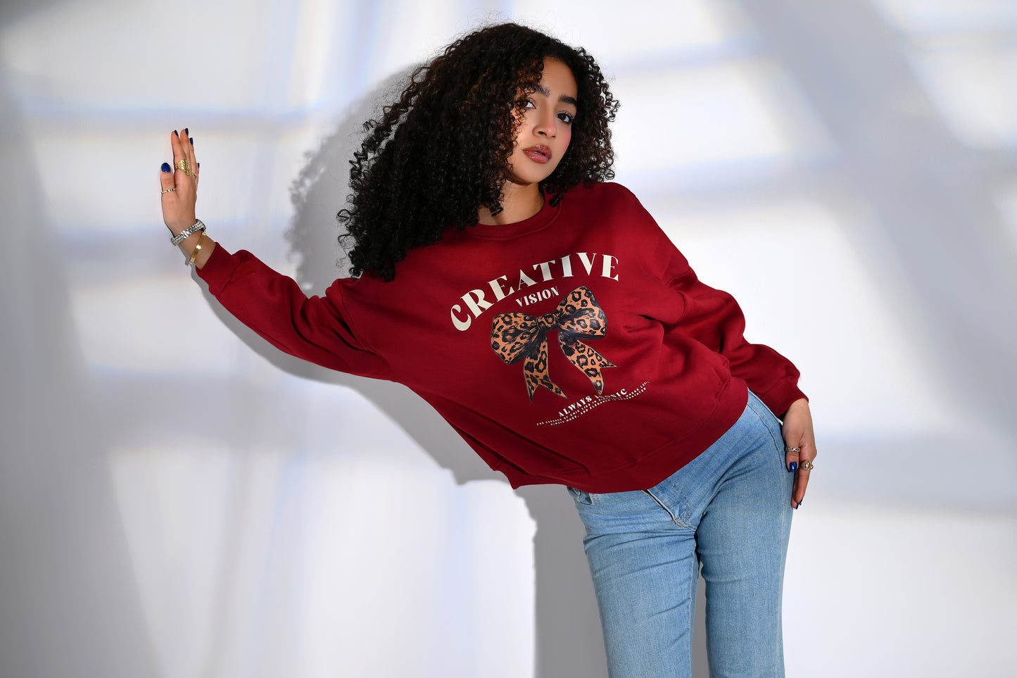 Oversized Graphic Print Crewneck Sweatshirt