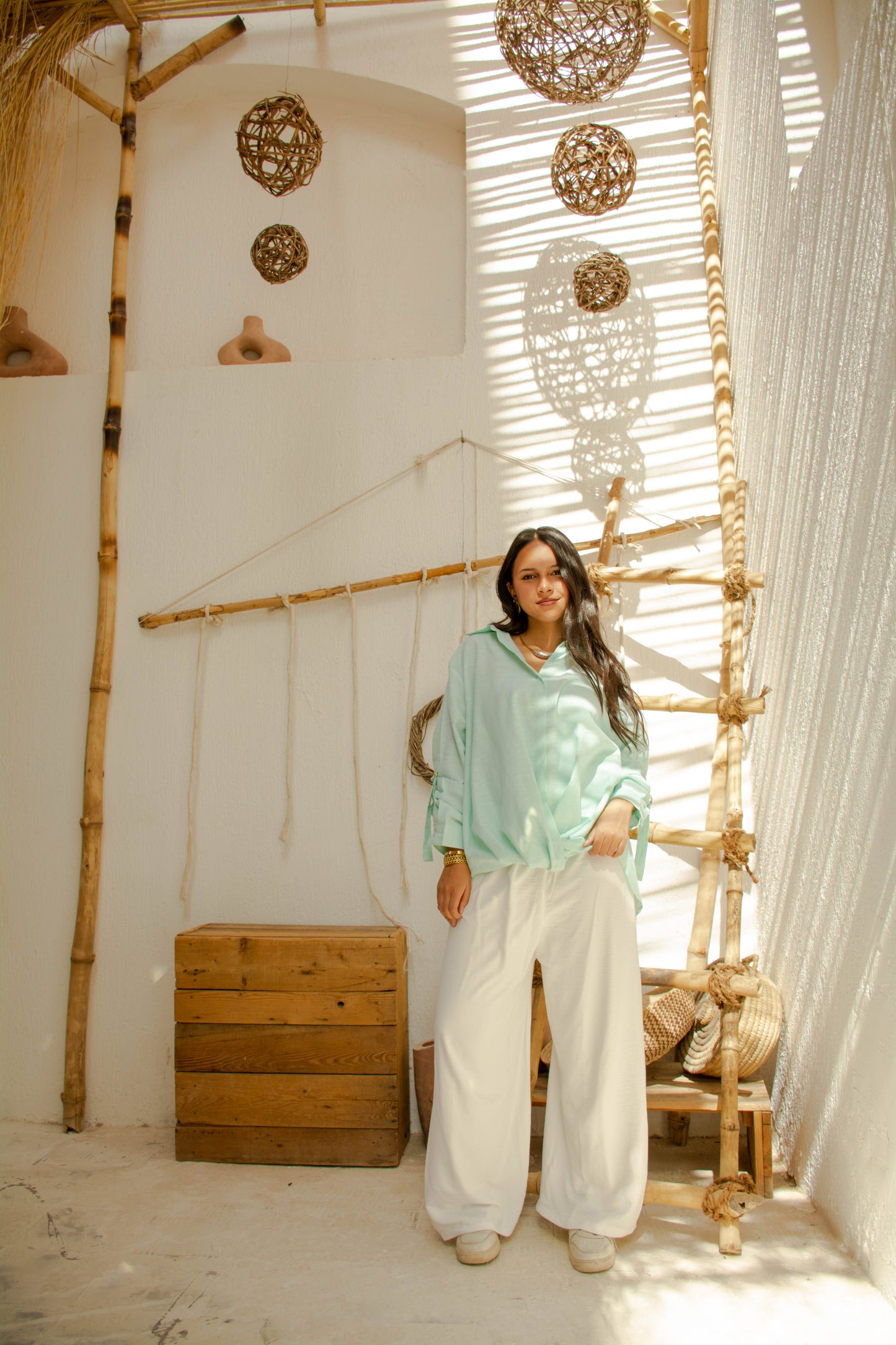 Linen Chemise Top - Mint