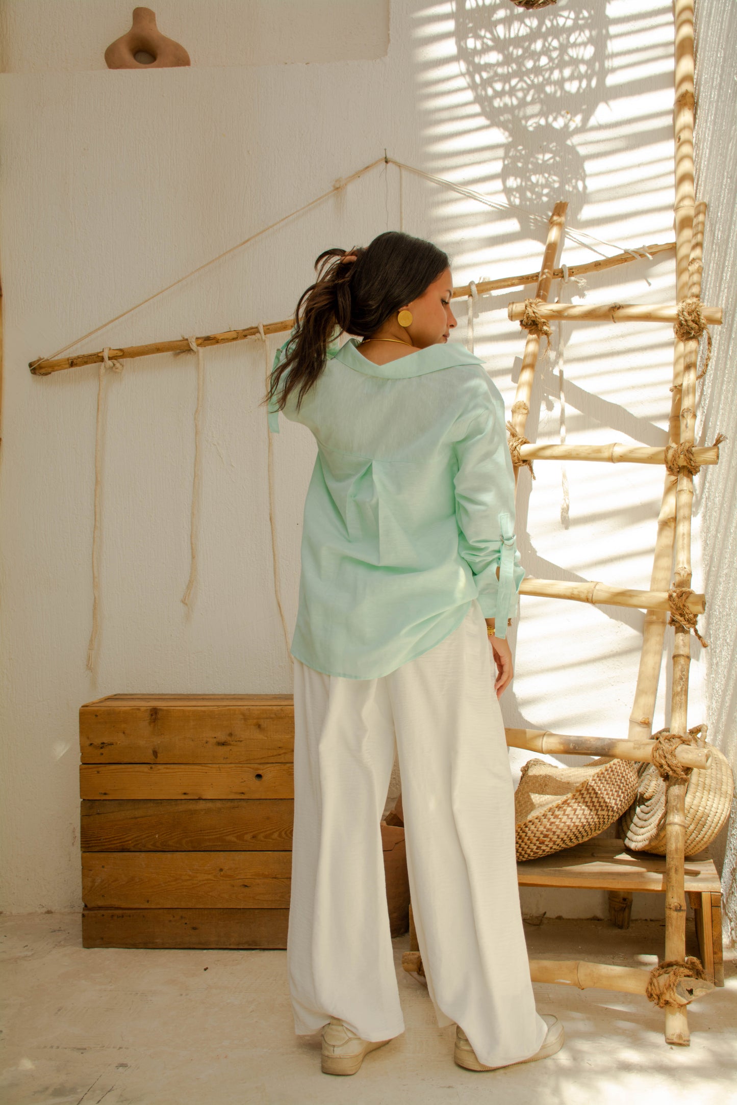 Linen Chemise Top - Mint