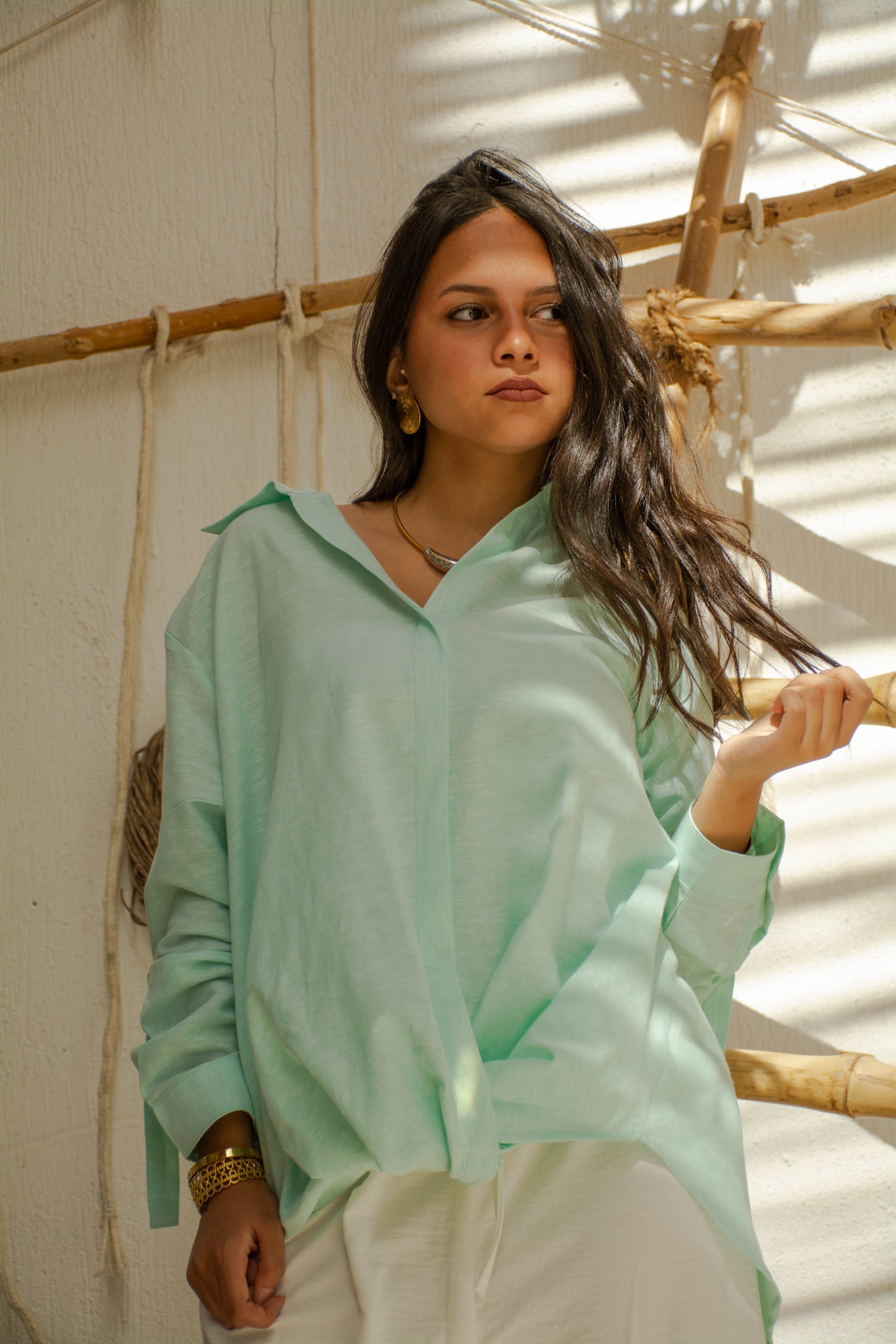 Linen Chemise Top - Mint