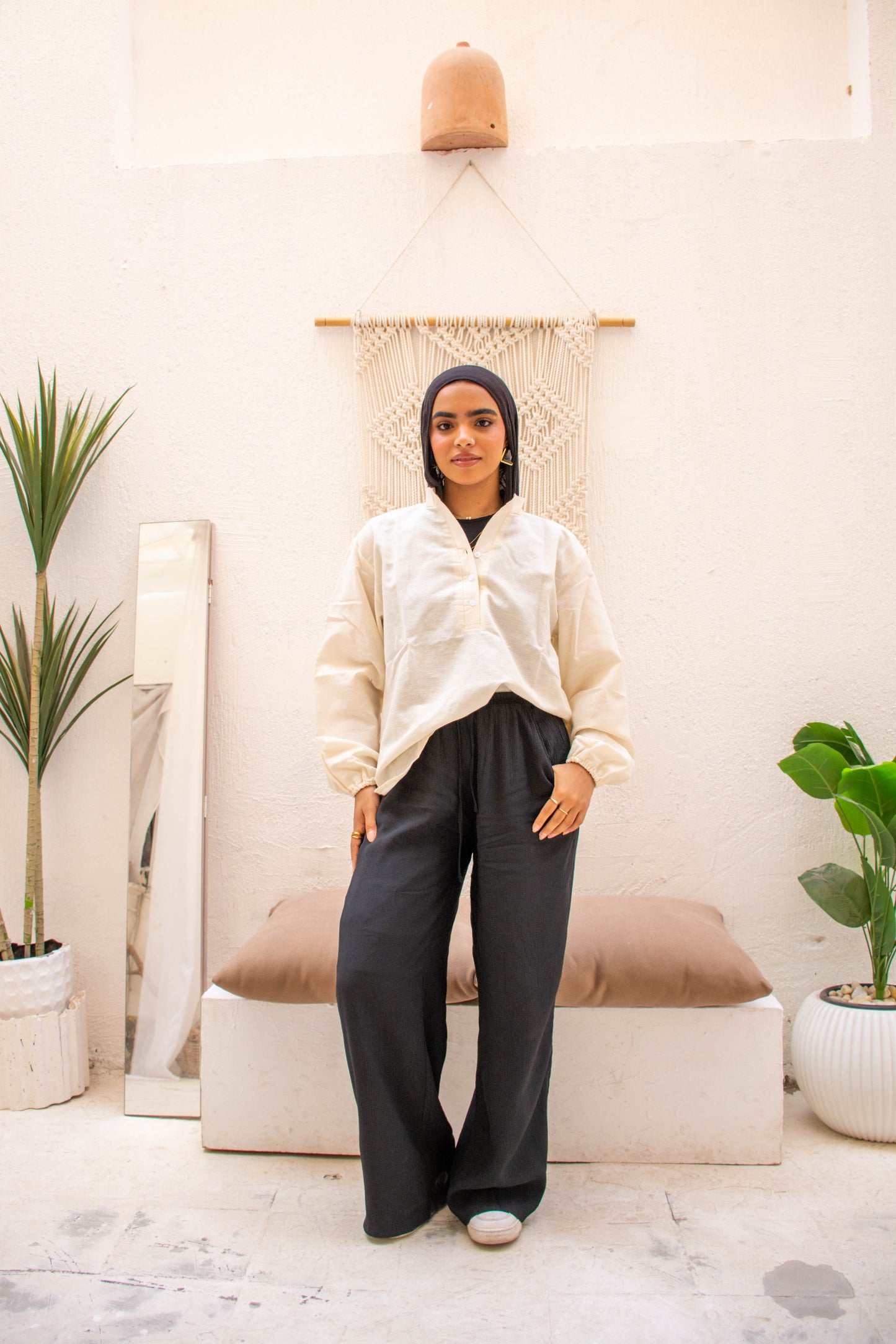 Linen Blouse Regular Fit – Beige