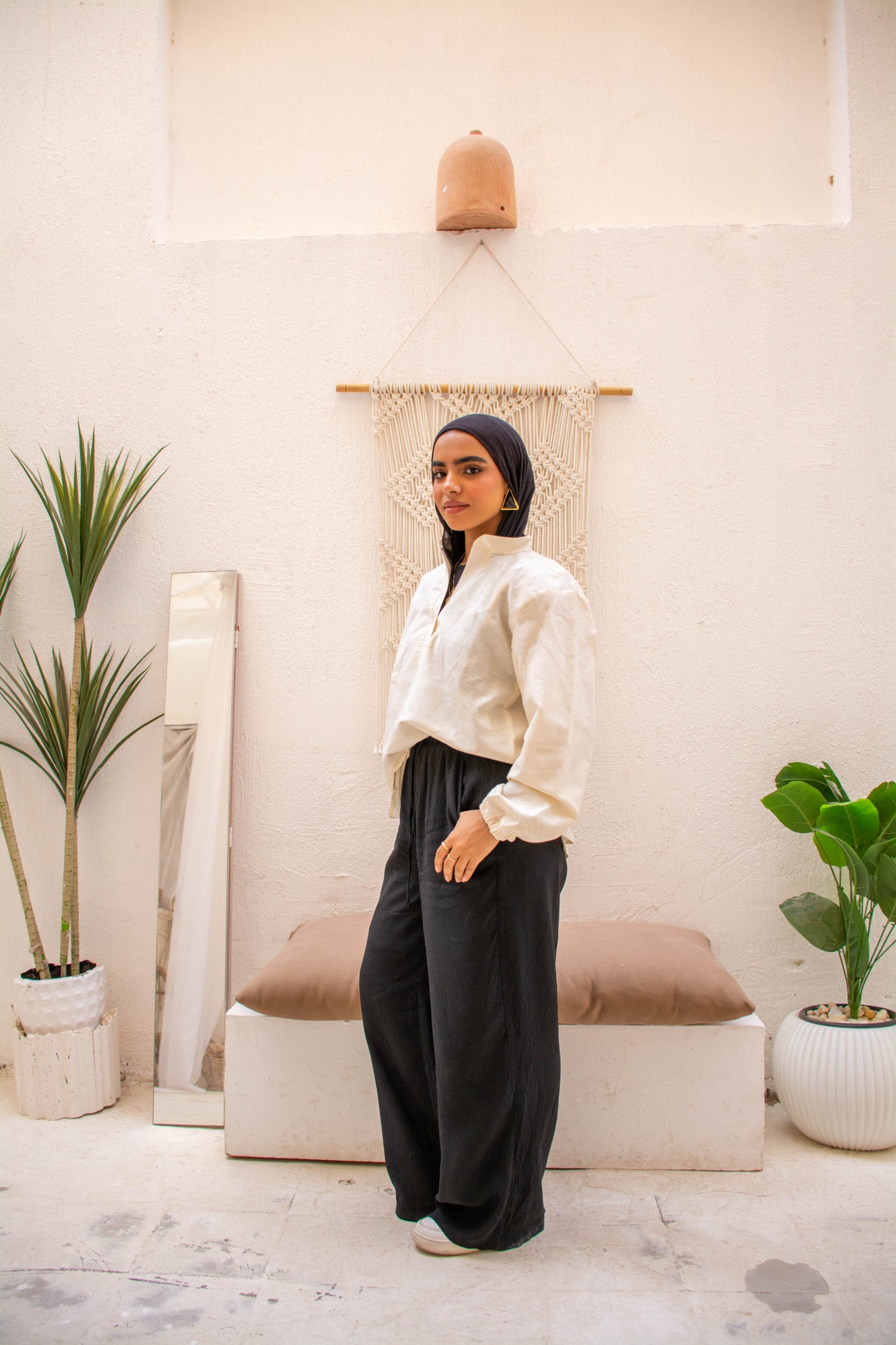 Linen Blouse Regular Fit – Beige