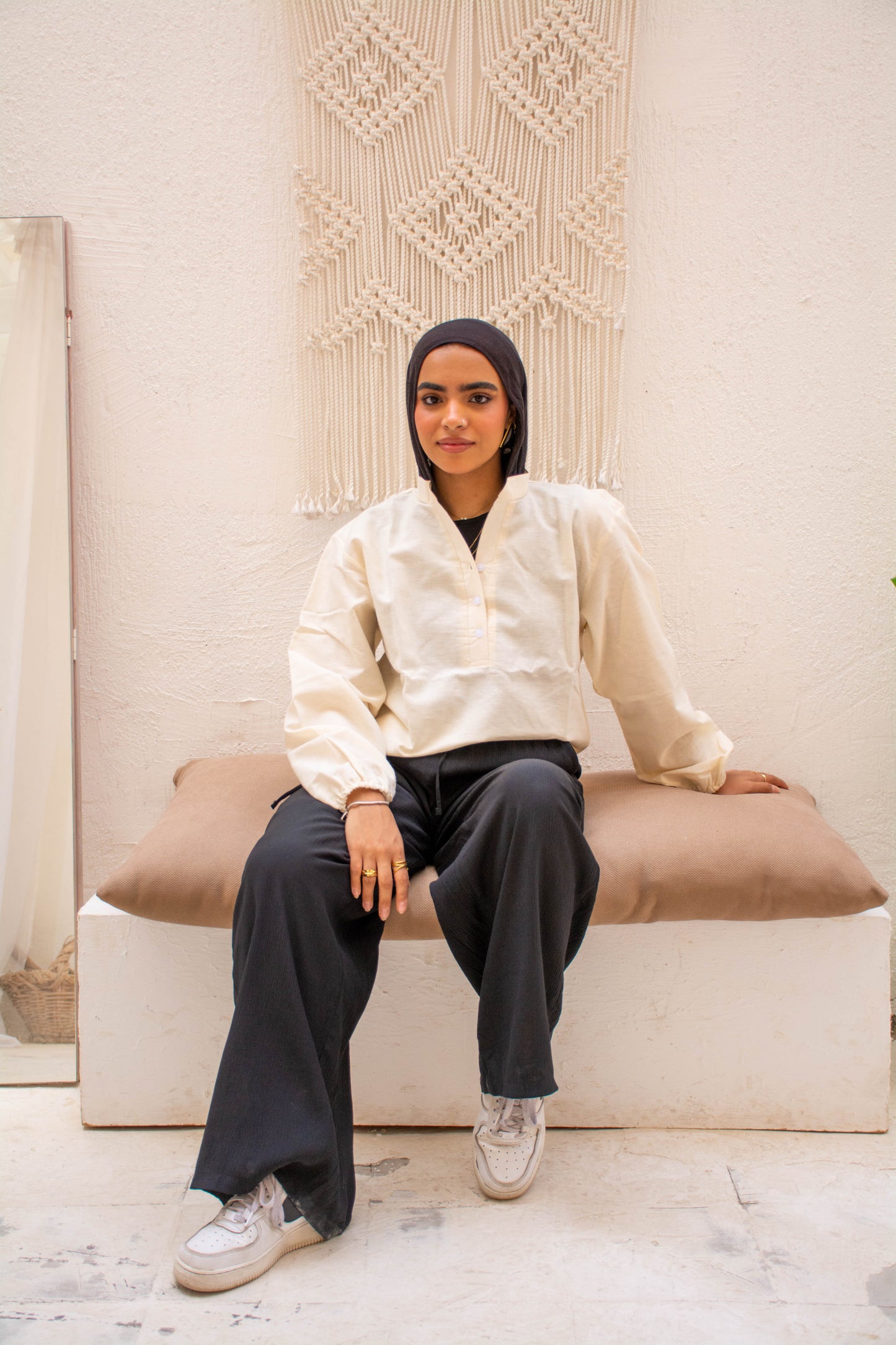 Linen Blouse Regular Fit – Beige