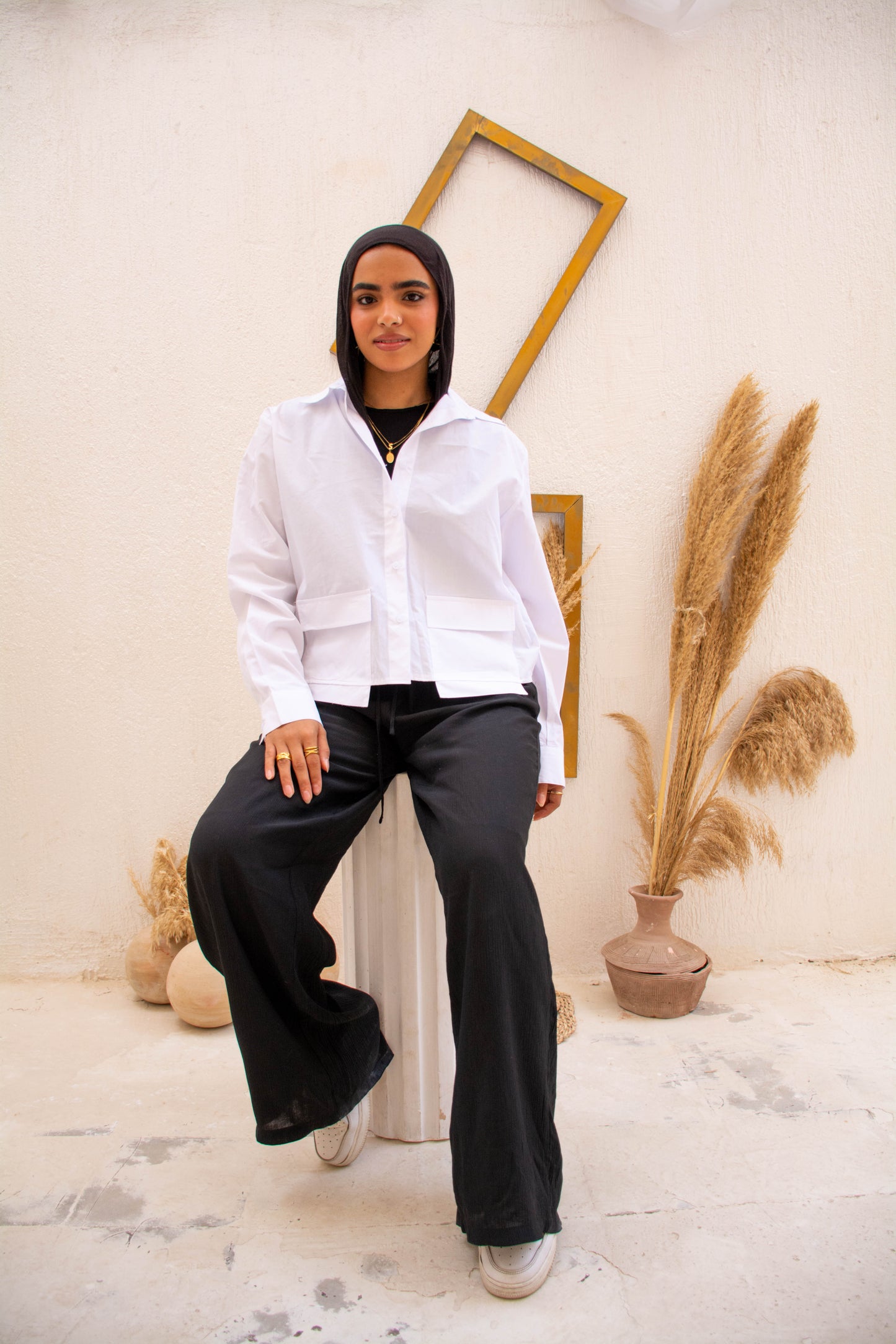 Cropped Shirt – White