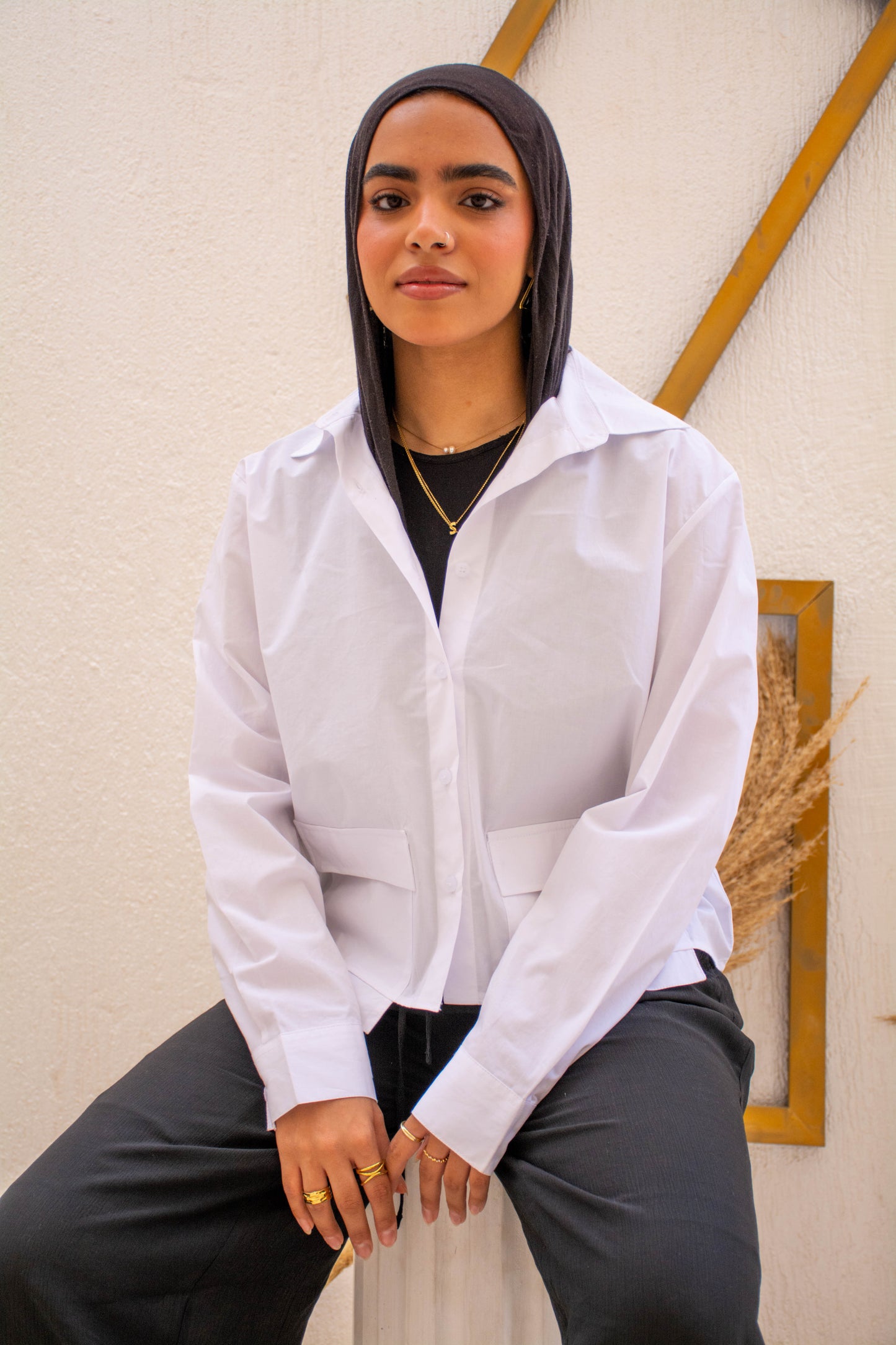 Cropped Shirt – White