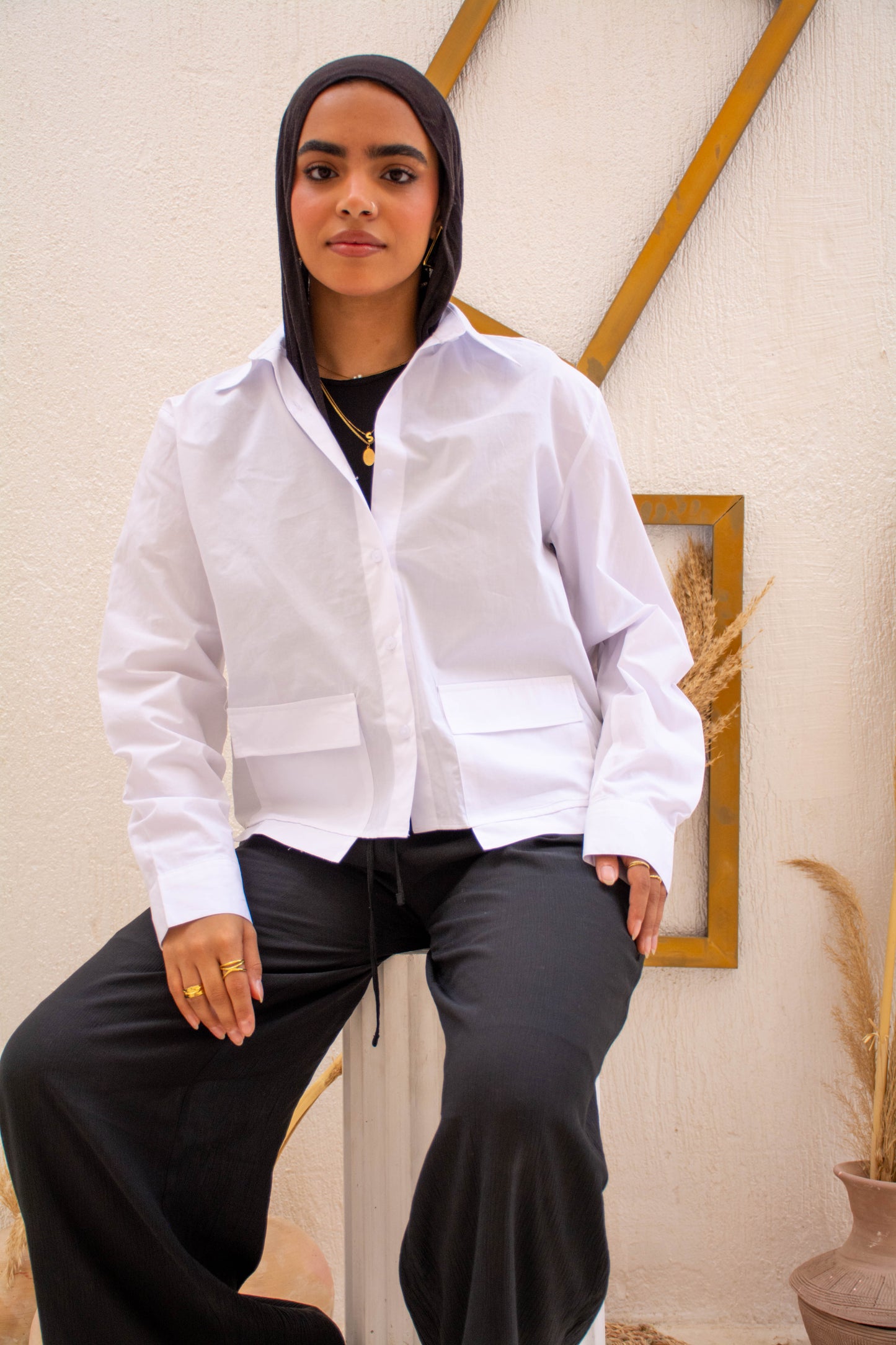 Cropped Shirt – White