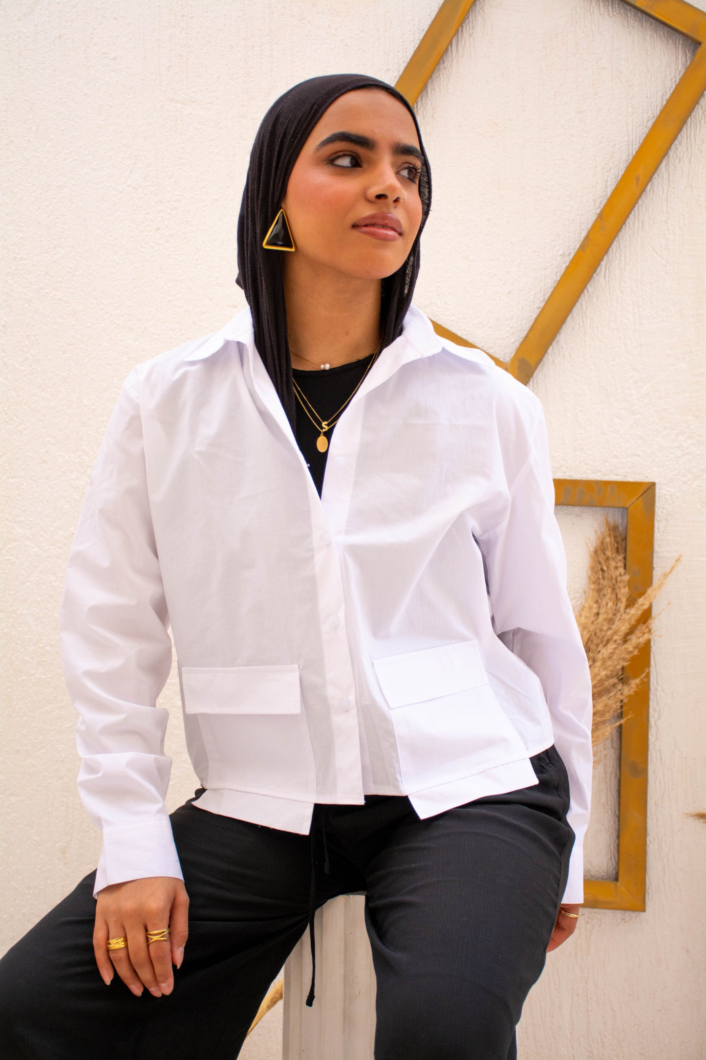 Cropped Shirt – White