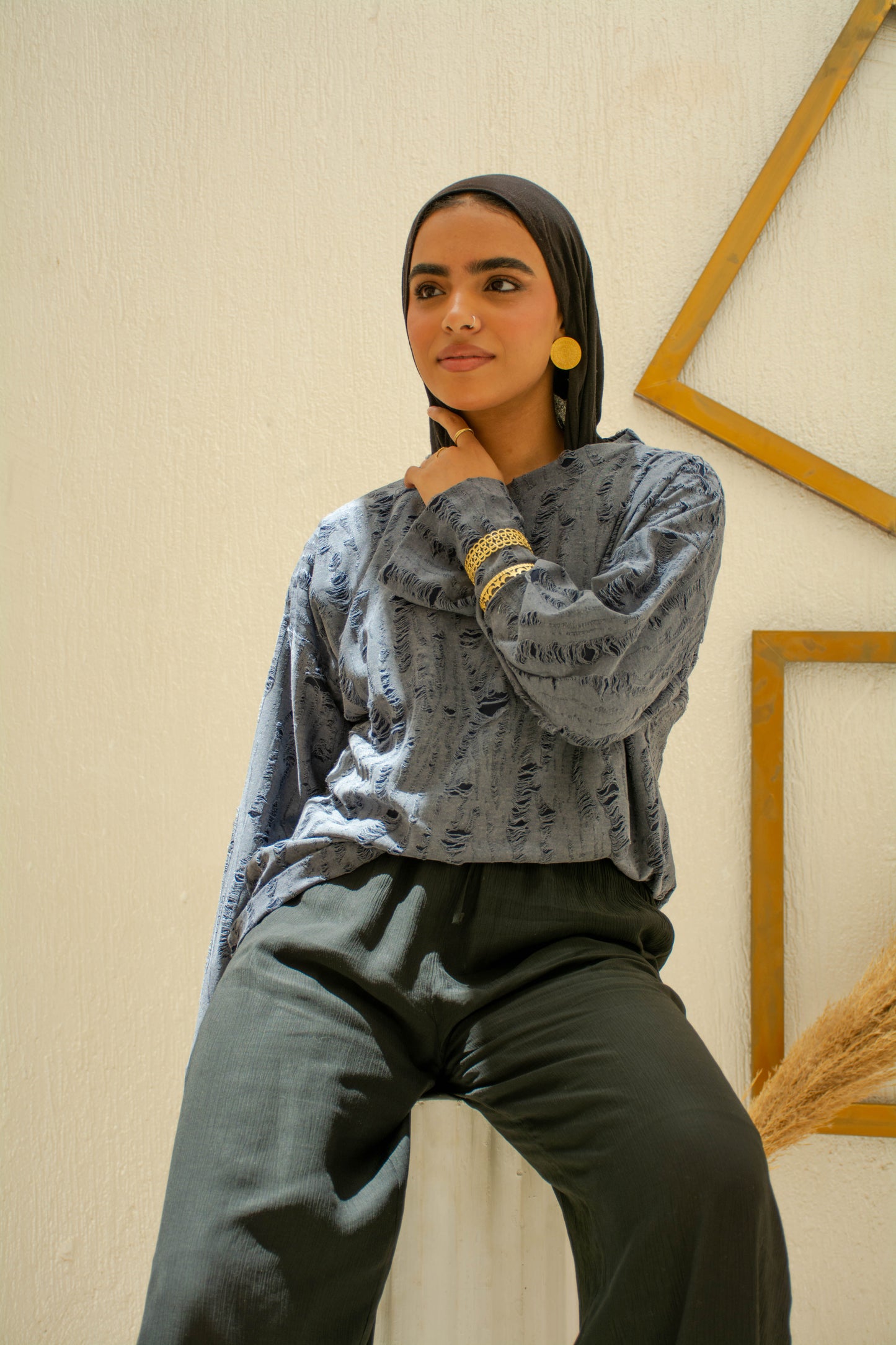 Ripped Top – Dark Grey