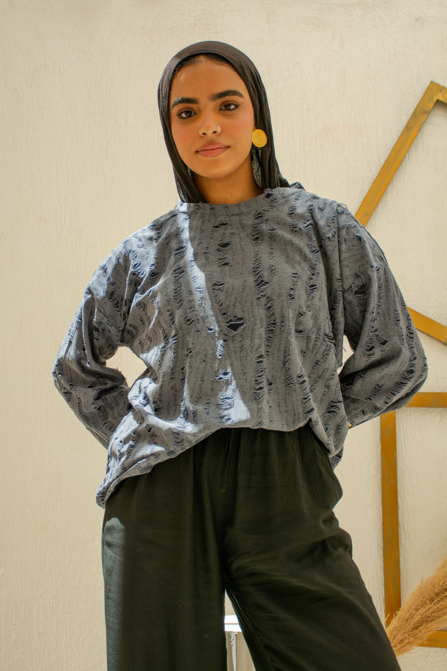 Ripped Top – Dark Grey