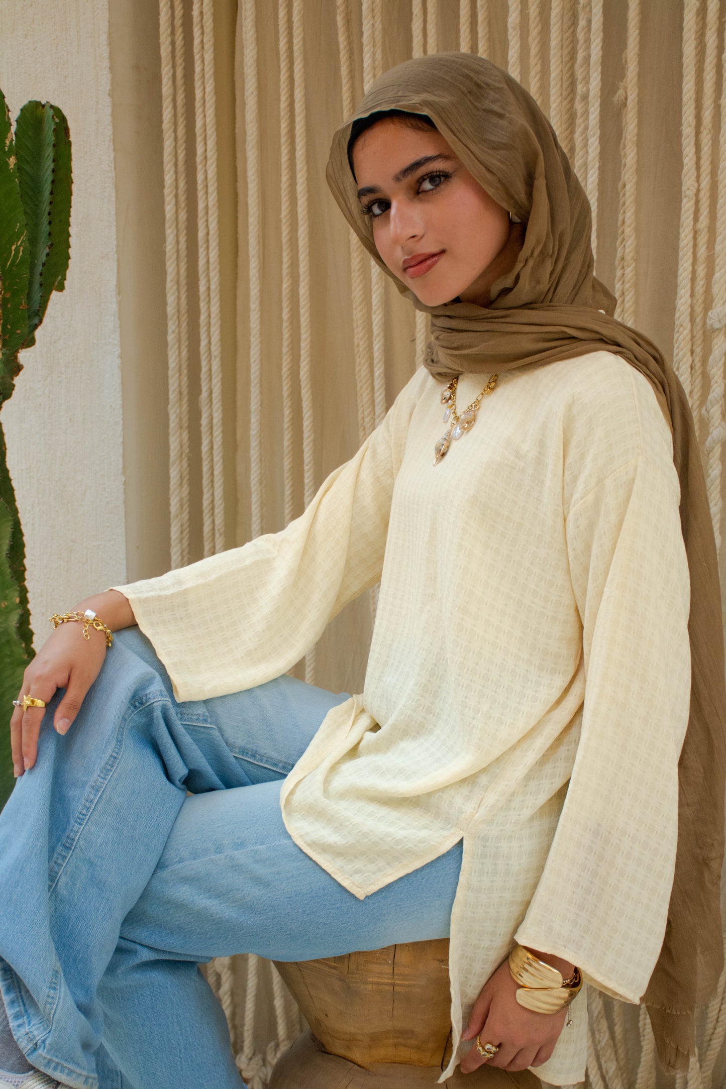 Textured Shirt – Light Yellow