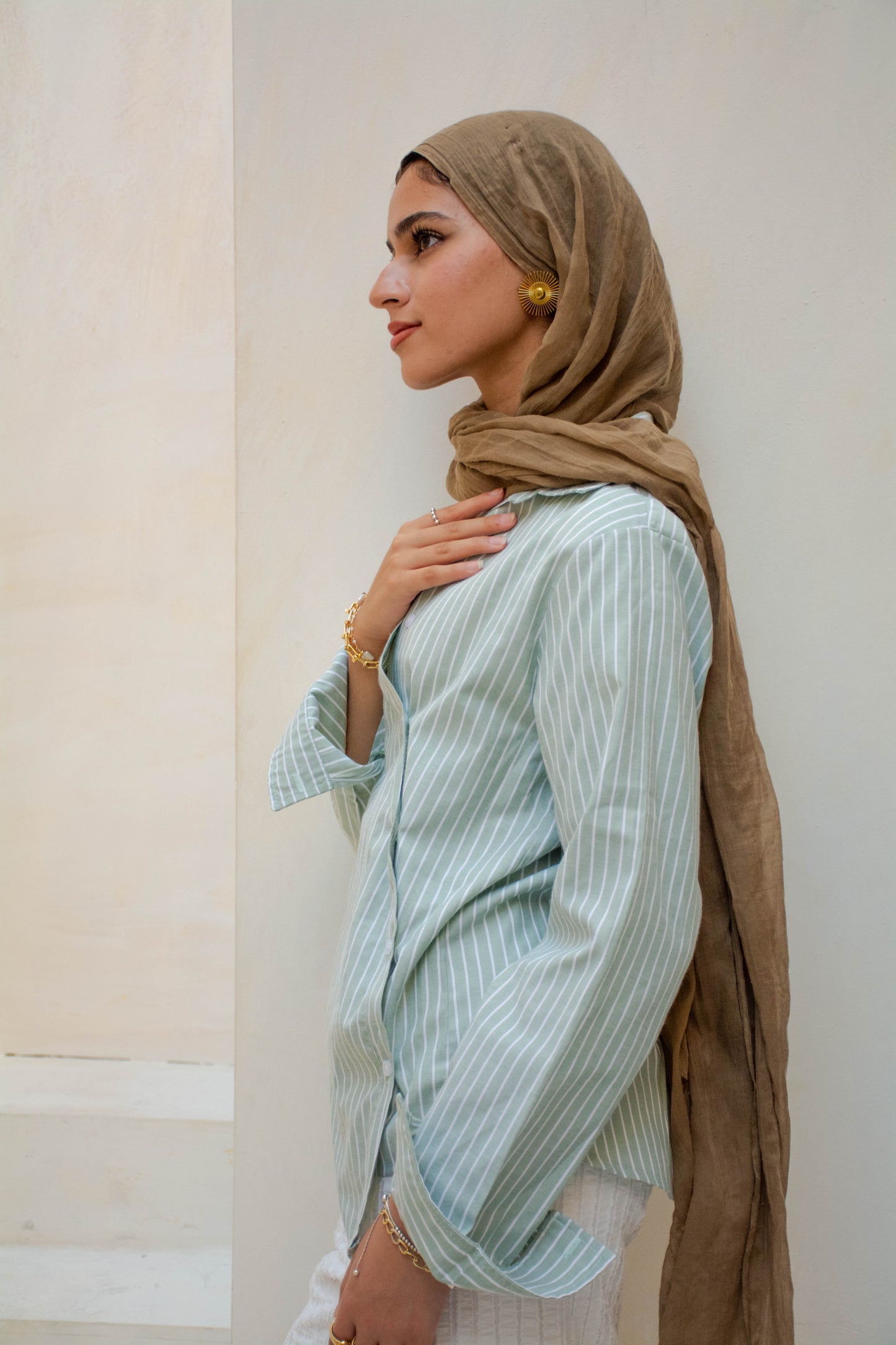 Striped Wrap Shirt – Light Mint