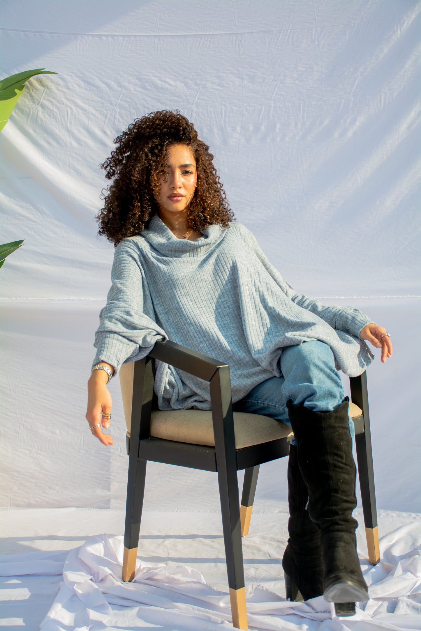 Cloud-Soft Oversized Cowl Neck Tunic