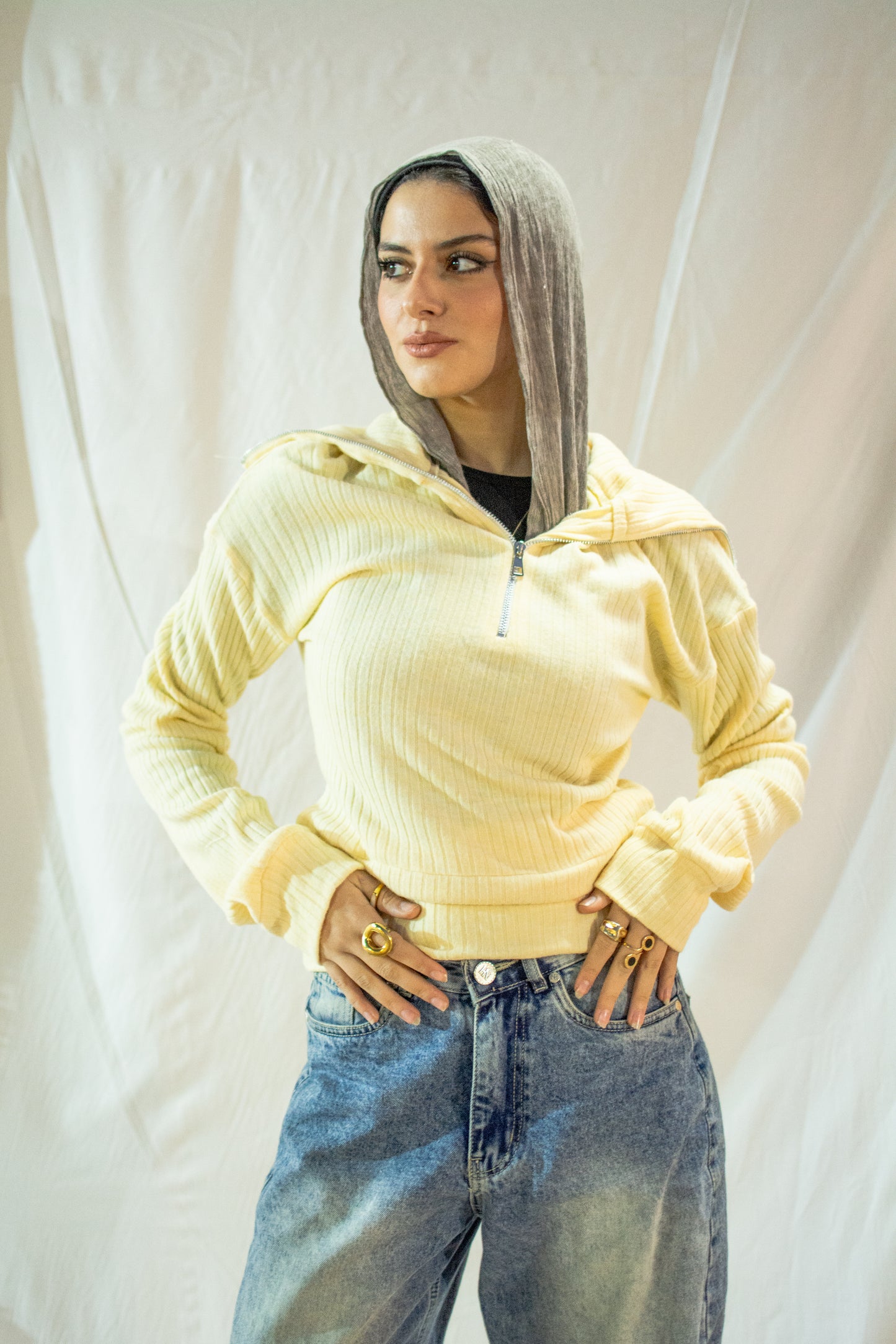 Soft Rib Zip Top