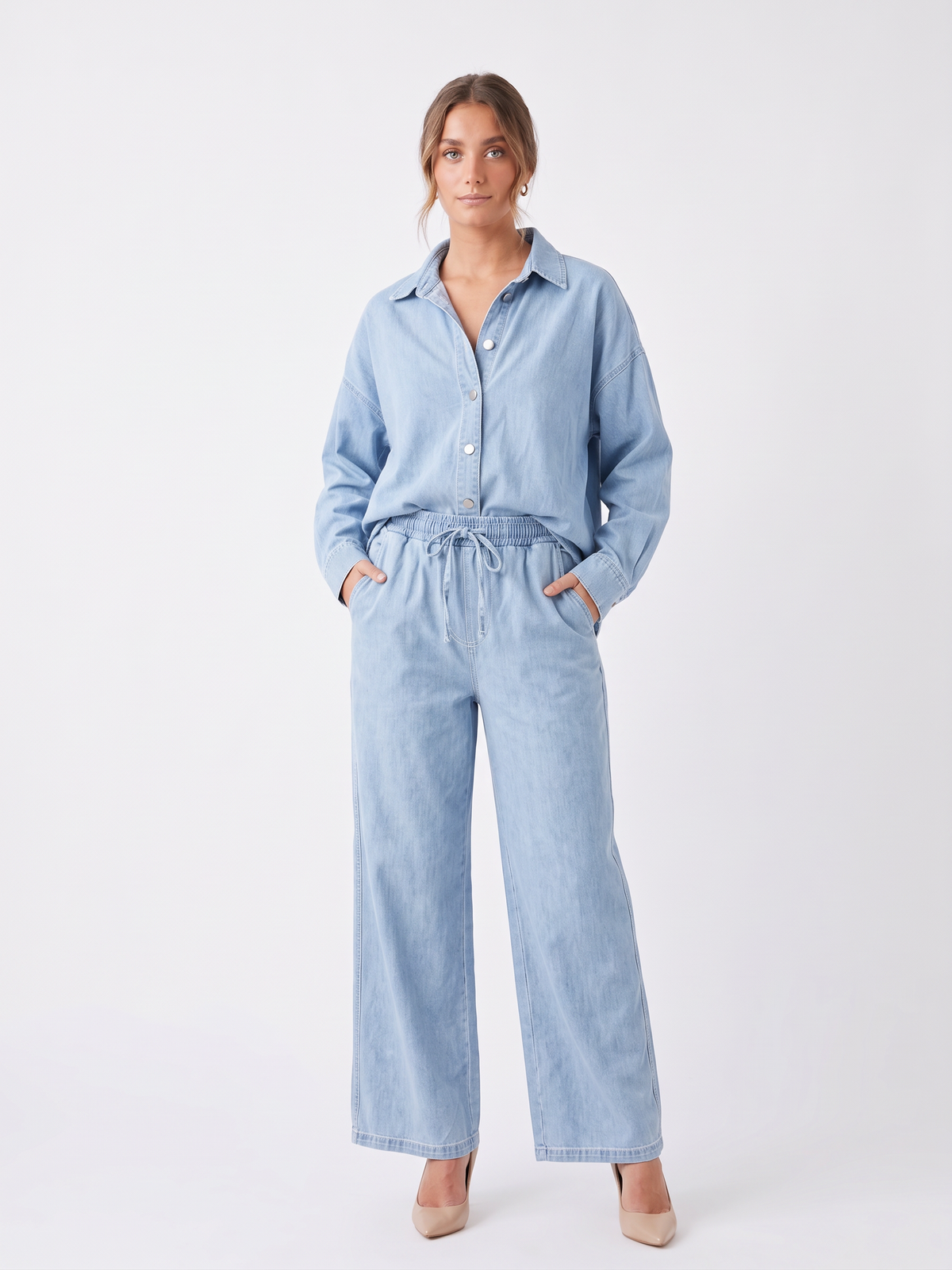 Denim Wide-Leg Co-Ord Set ✨