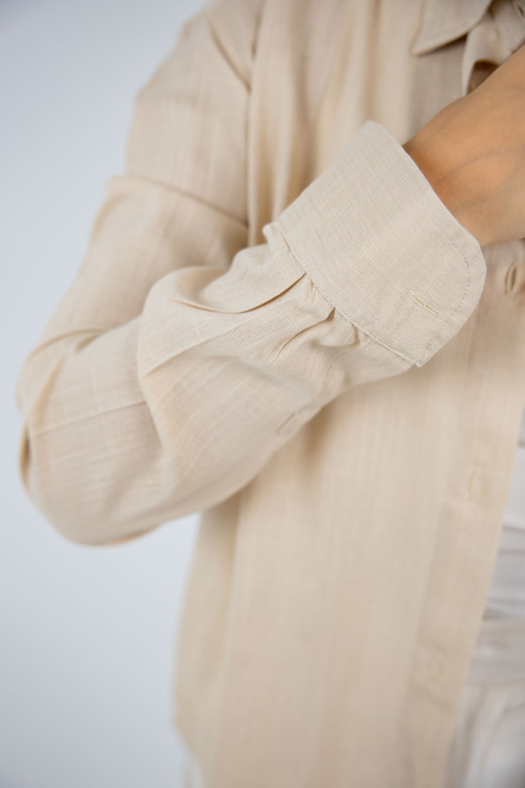 Linen Oversized Shirt – Beige