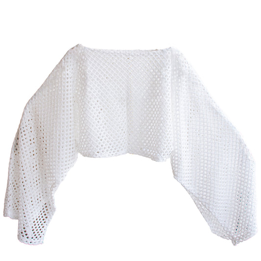 Crochet Balloon Sleeve Cover-Up