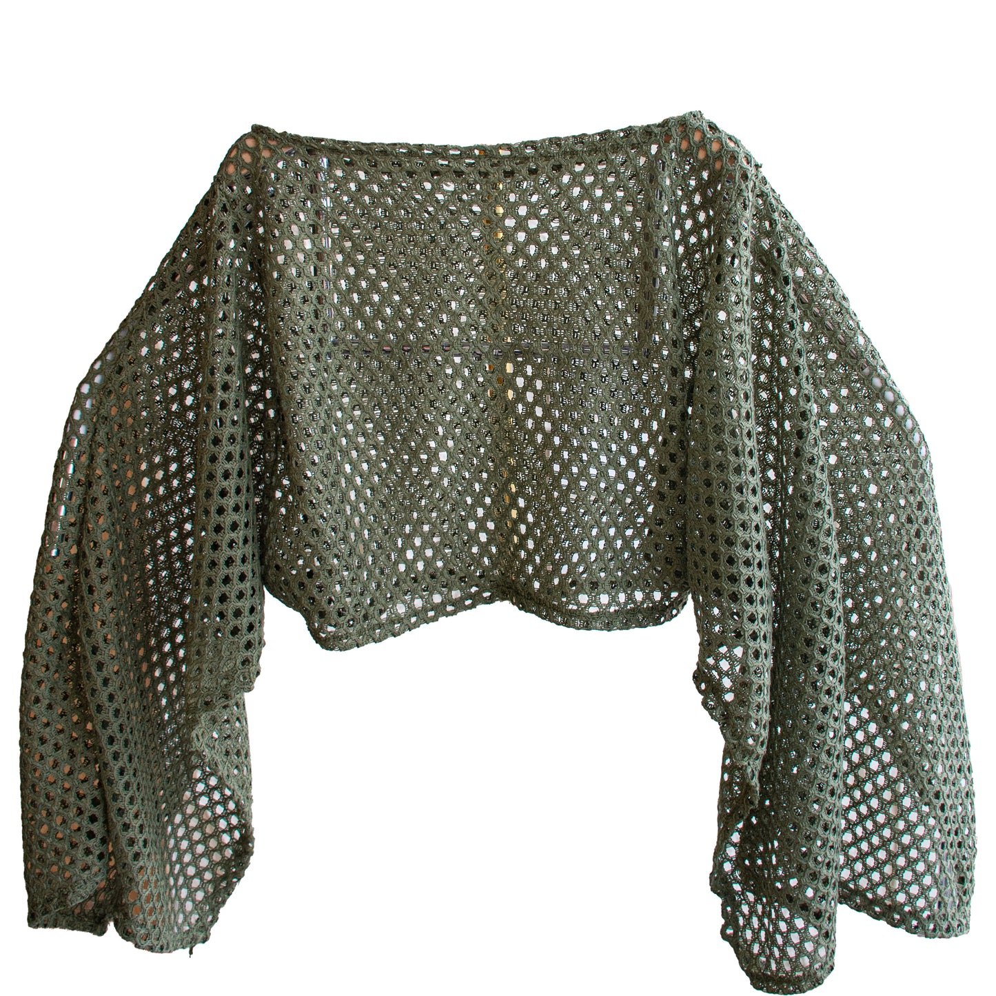Crochet Balloon Sleeve Cover-Up