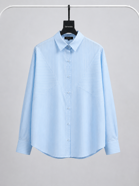 Baby blue Lines Statement Shirt
