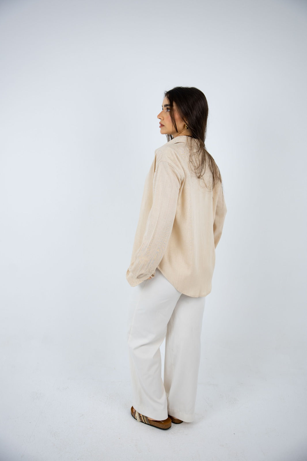 Linen Oversized Shirt – Beige