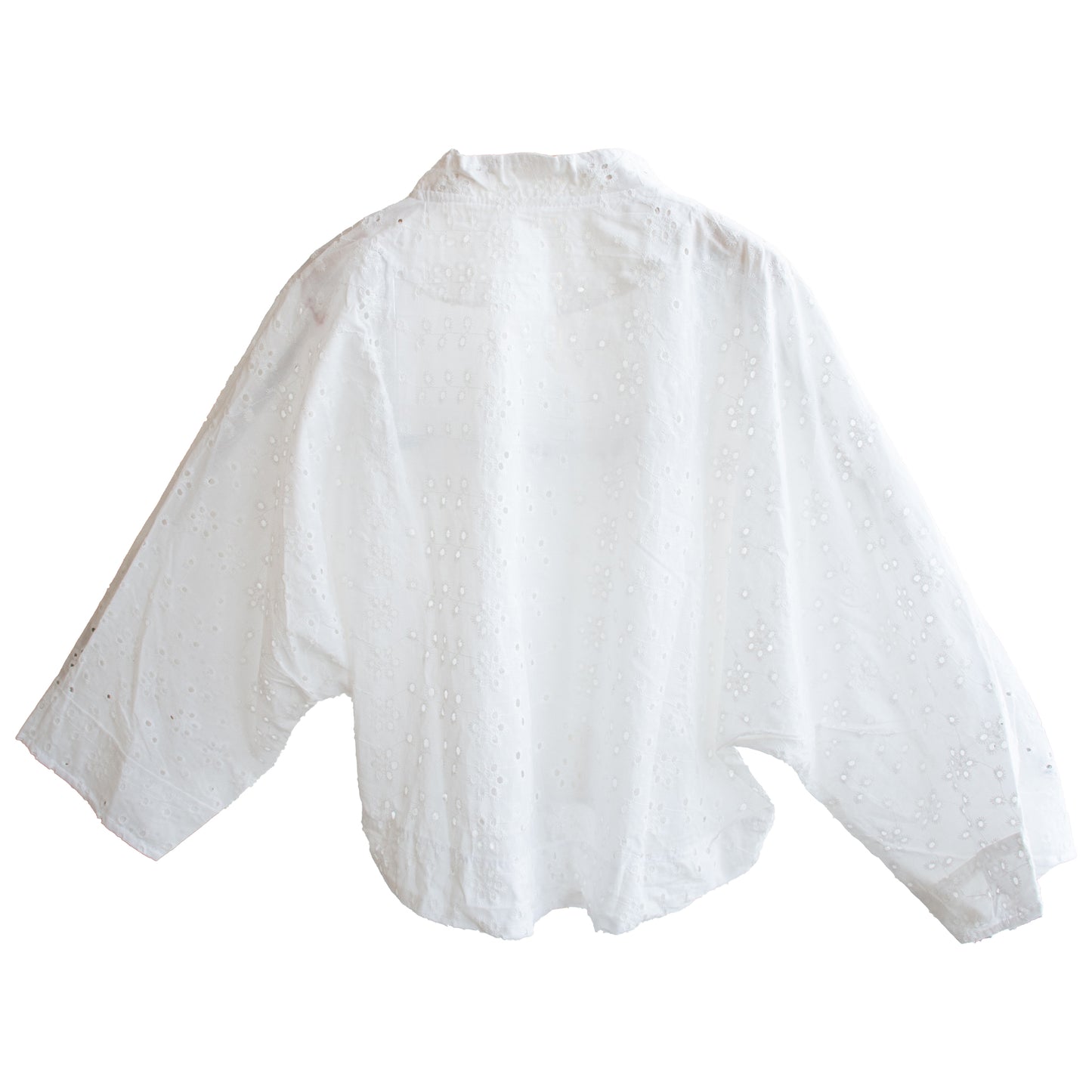White Voile Embroidered Oversized Pocket Shirt