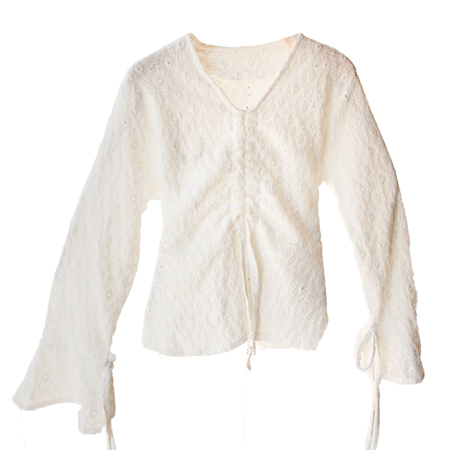 Lace Tie-Front Blouse