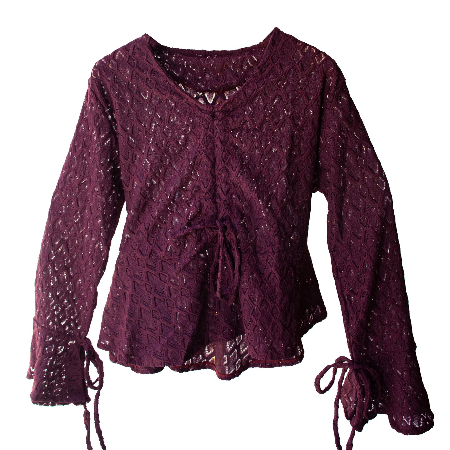 Lace Tie-Front Blouse