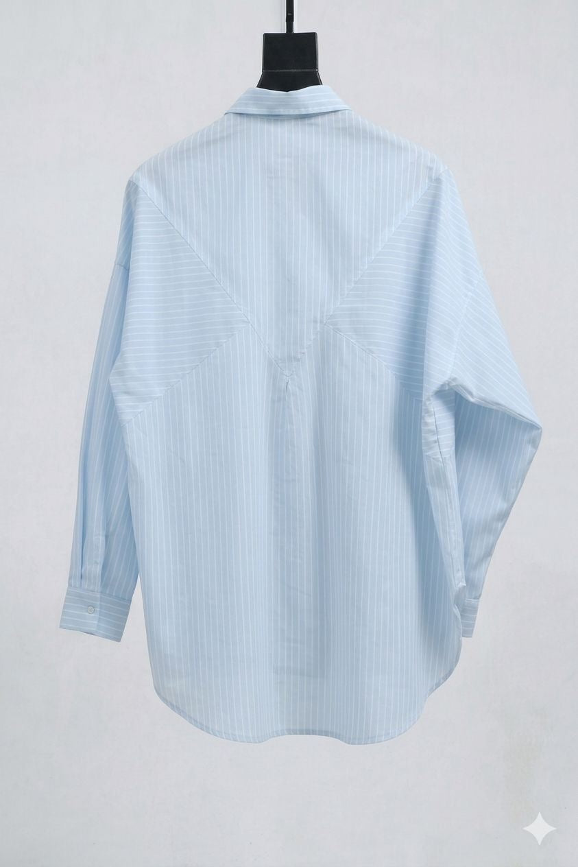 Baby blue Lines Statement Shirt