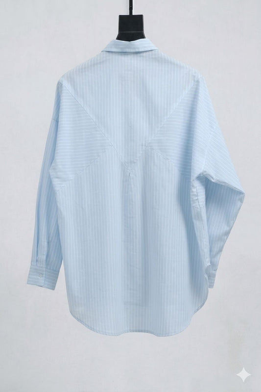Baby blue Lines Statement Shirt