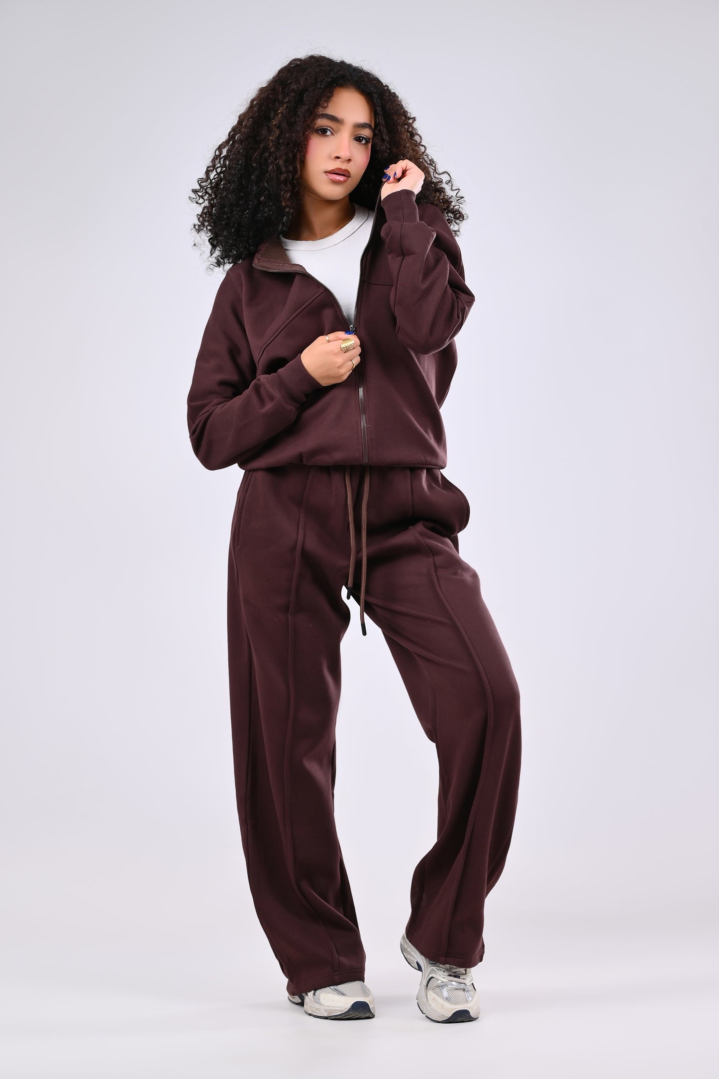 cotton melton suit - Wide-Leg Pants