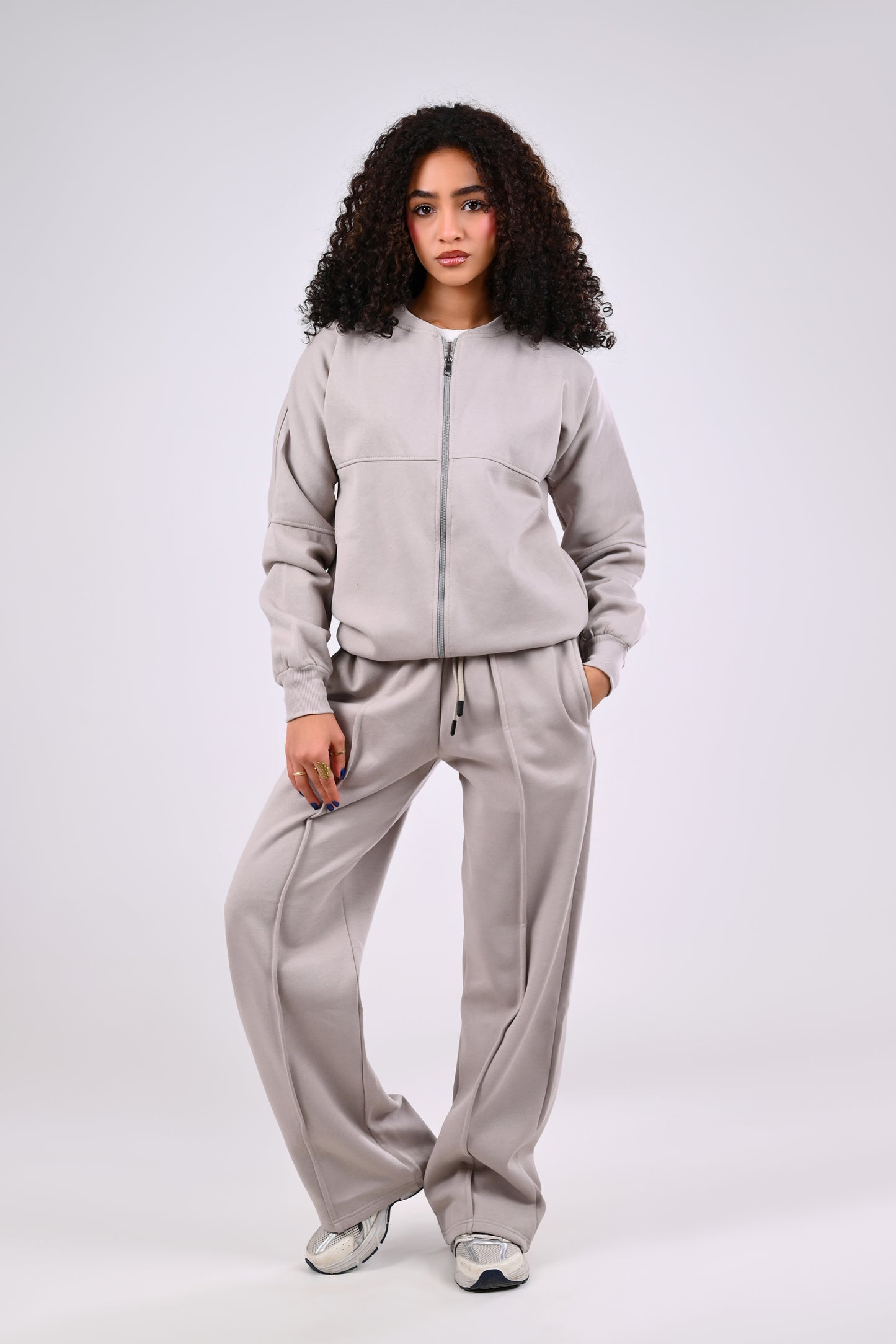 cotton melton suit - Wide-leg pants