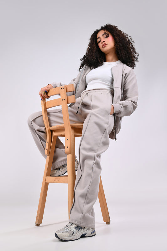 cotton melton suit - Wide-leg pants