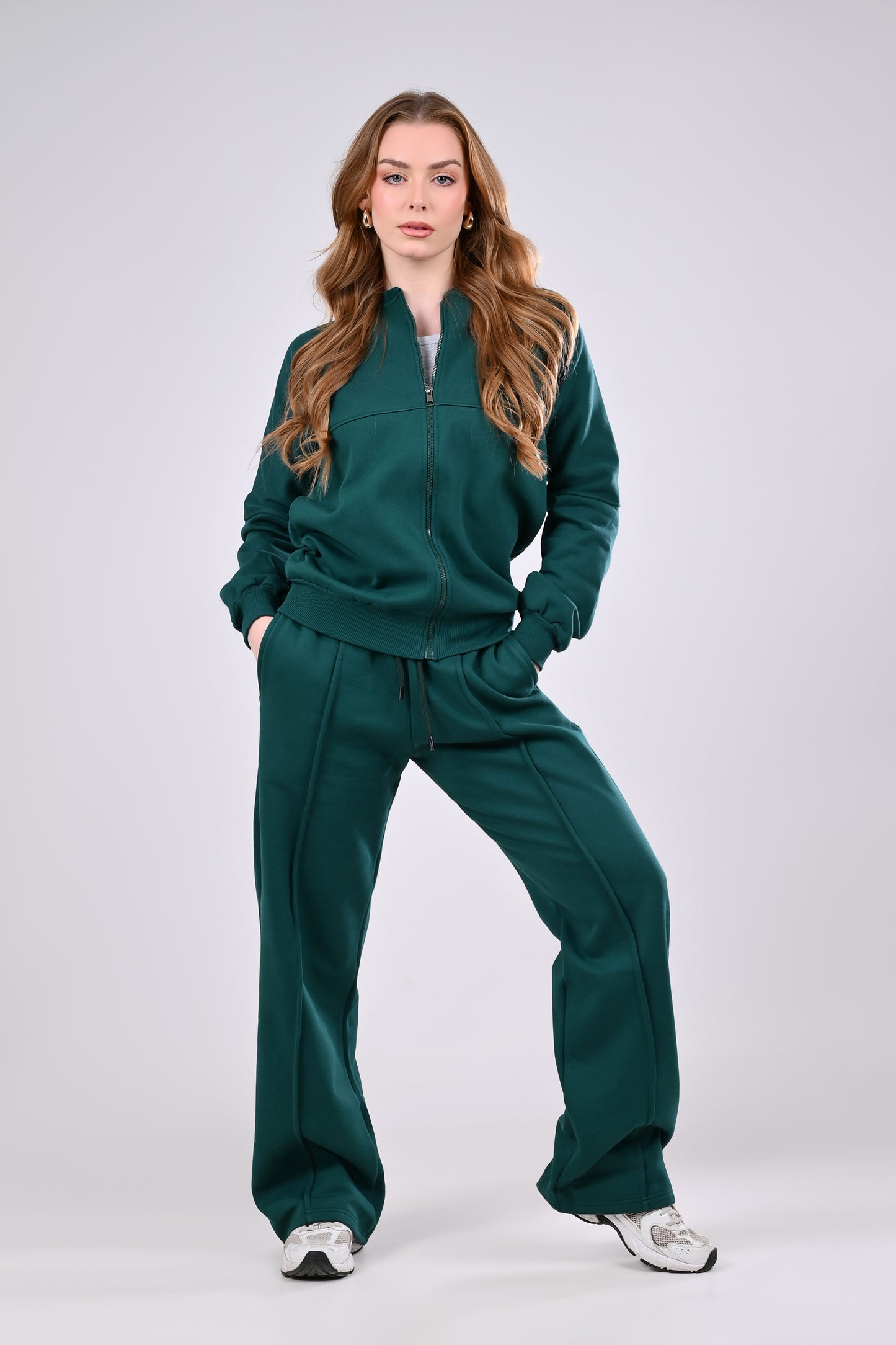 cotton melton suit - Wide-leg pants