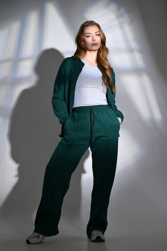 cotton melton suit - Wide-leg pants