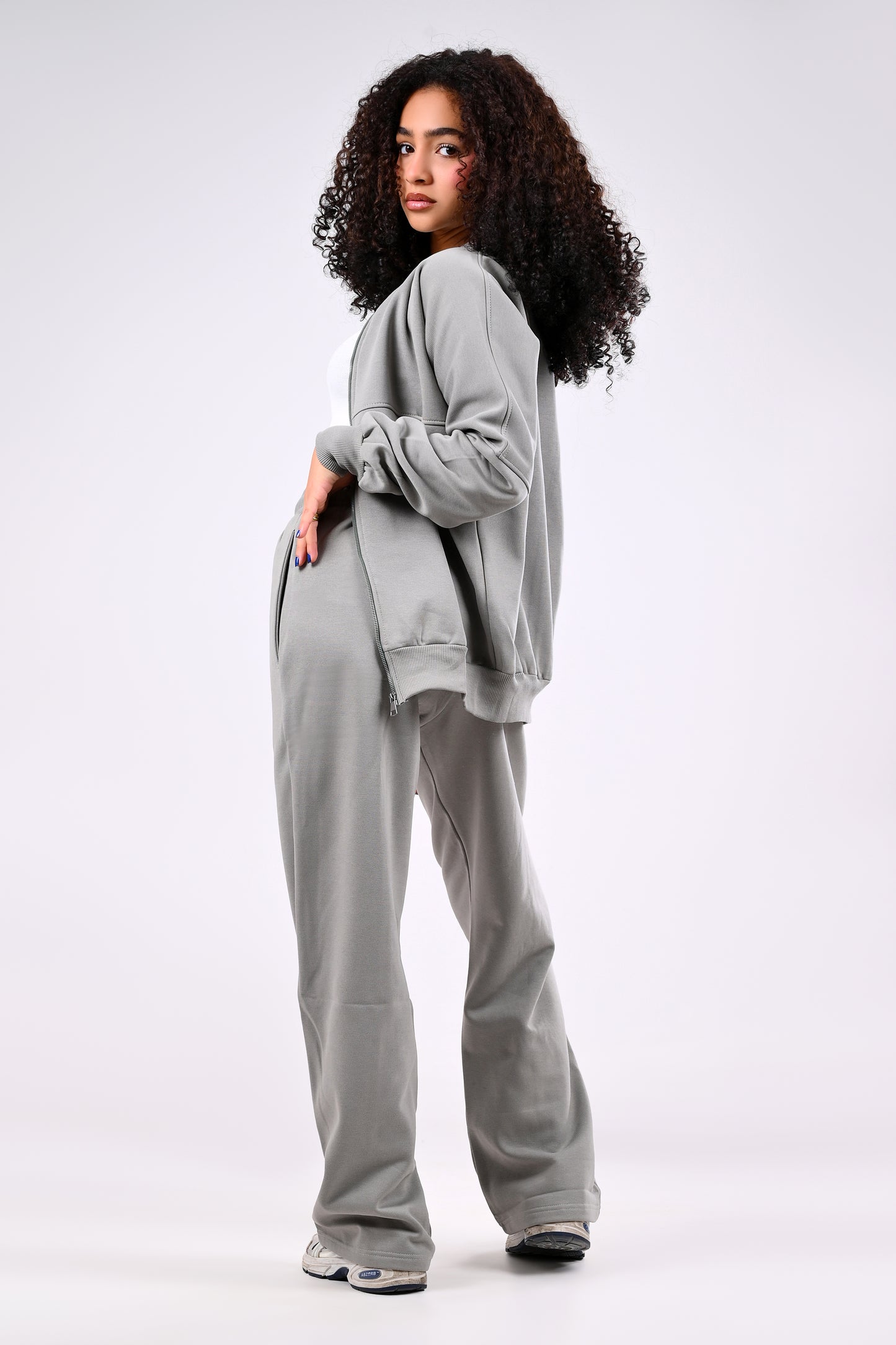 cotton melton suit - Wide-leg pants