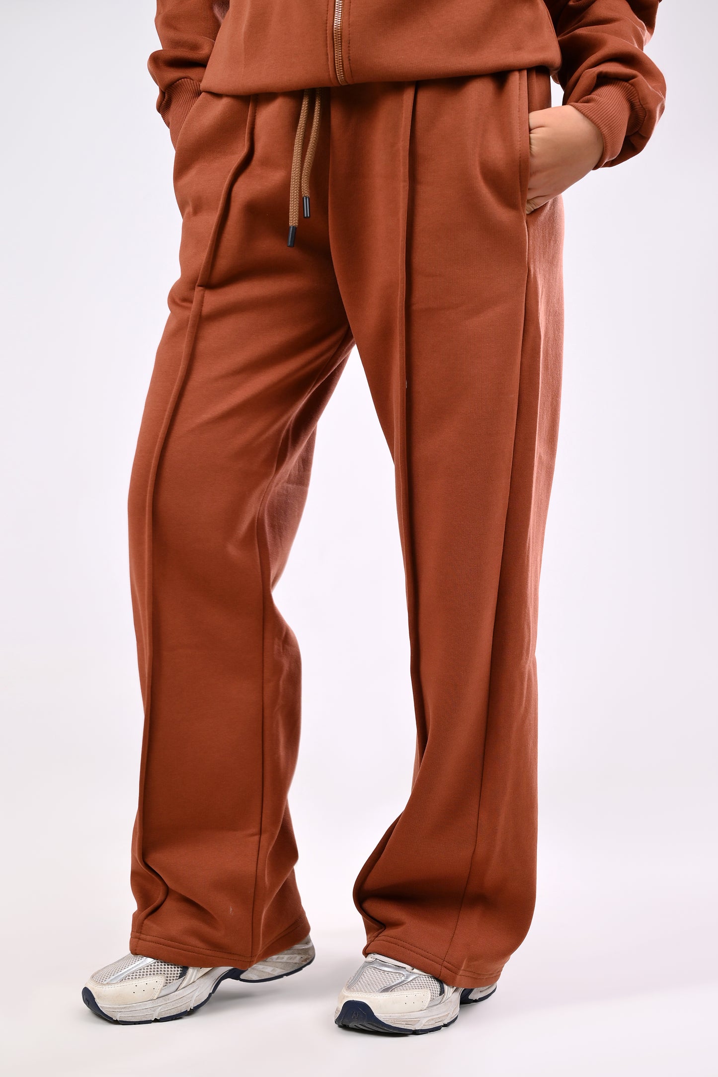 cotton melton suit - Wide-leg pants
