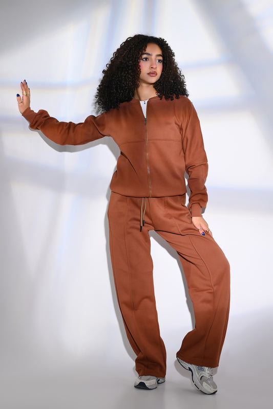 cotton melton suit - Wide-leg pants