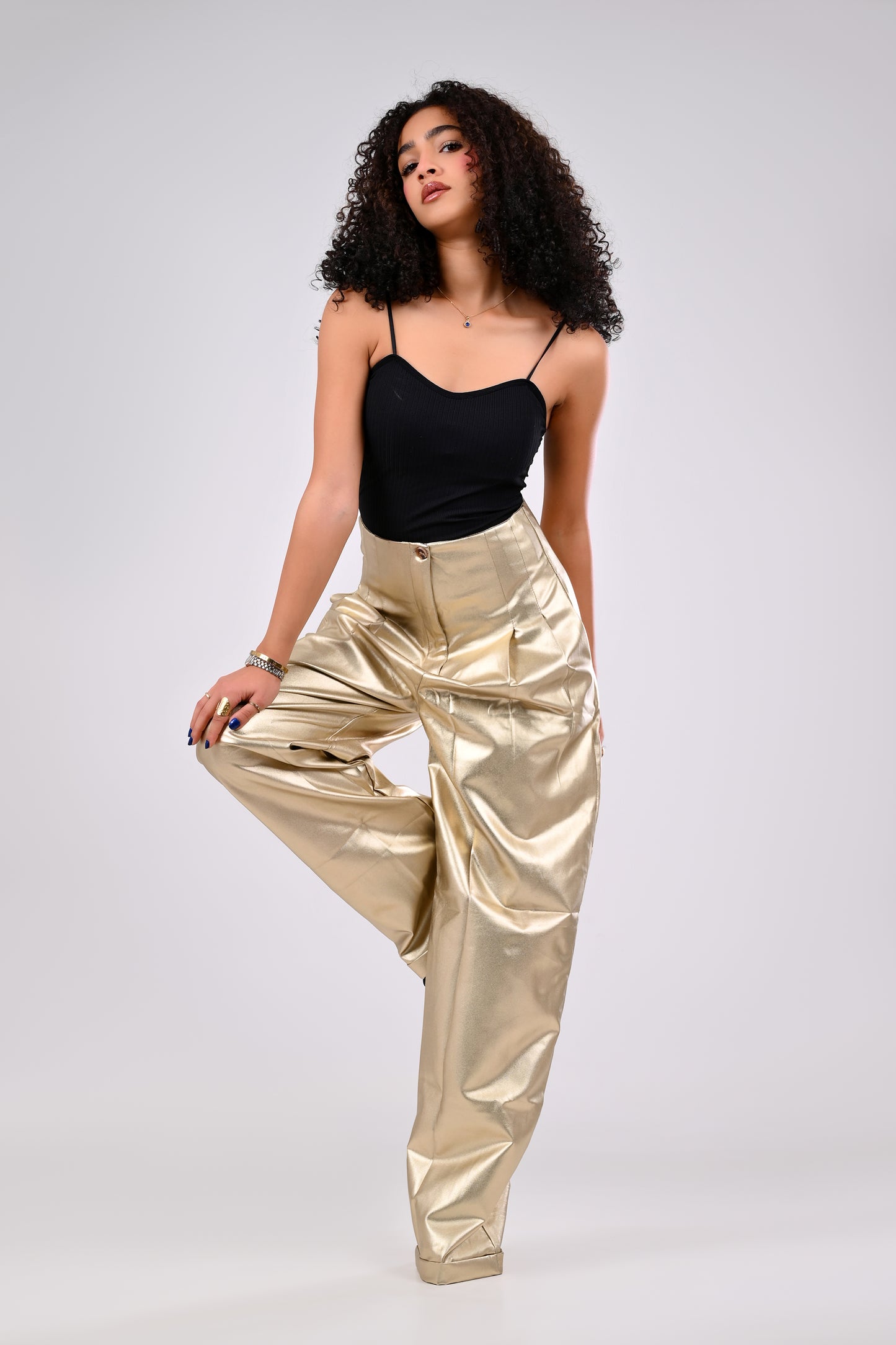 Leather Wide Leg Trousers