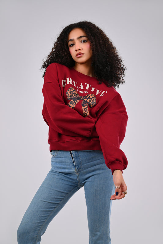 Oversized Graphic Print Crewneck Sweatshirt