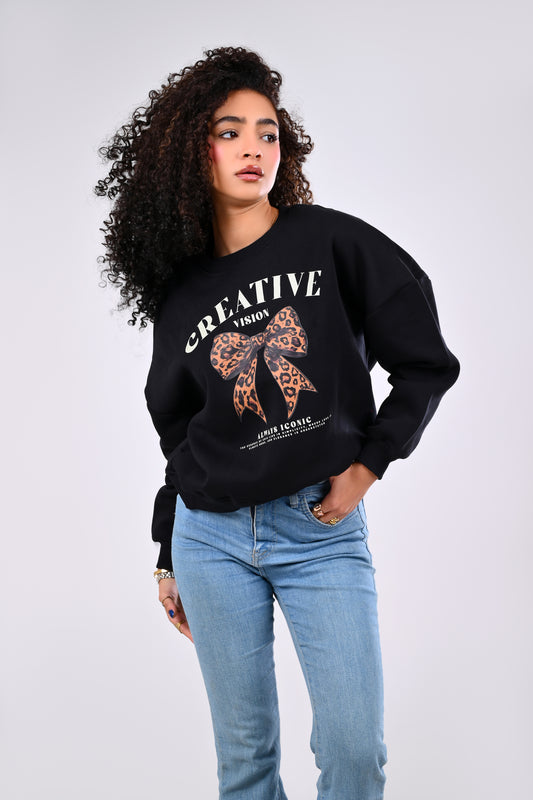 Oversized Graphic Print Crewneck Sweatshirt