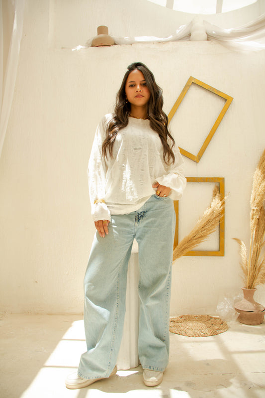 Ripped Top – White