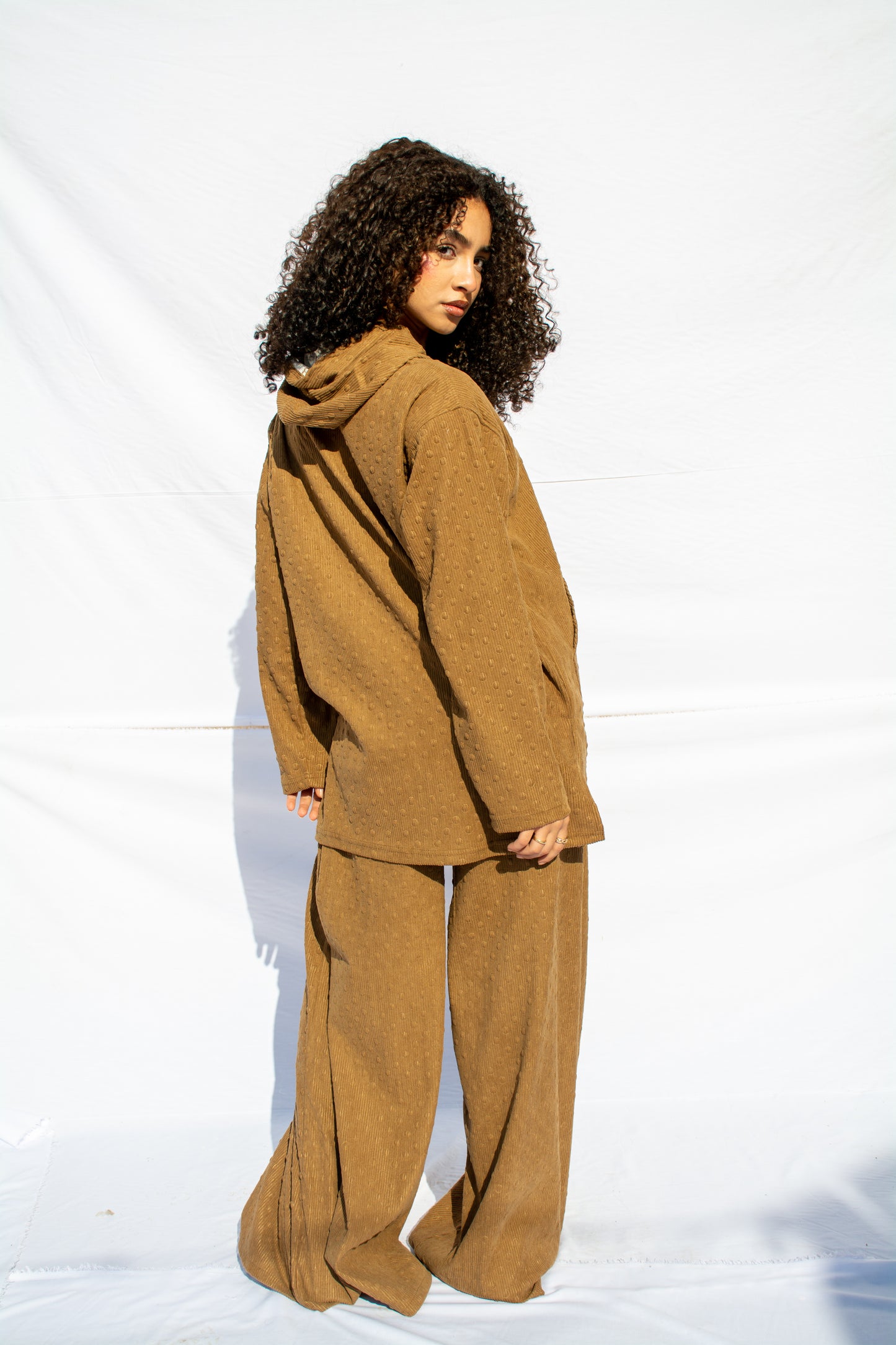 Relaxed Fit Wide-Leg Trousers _ Hoodie Luxe Textured