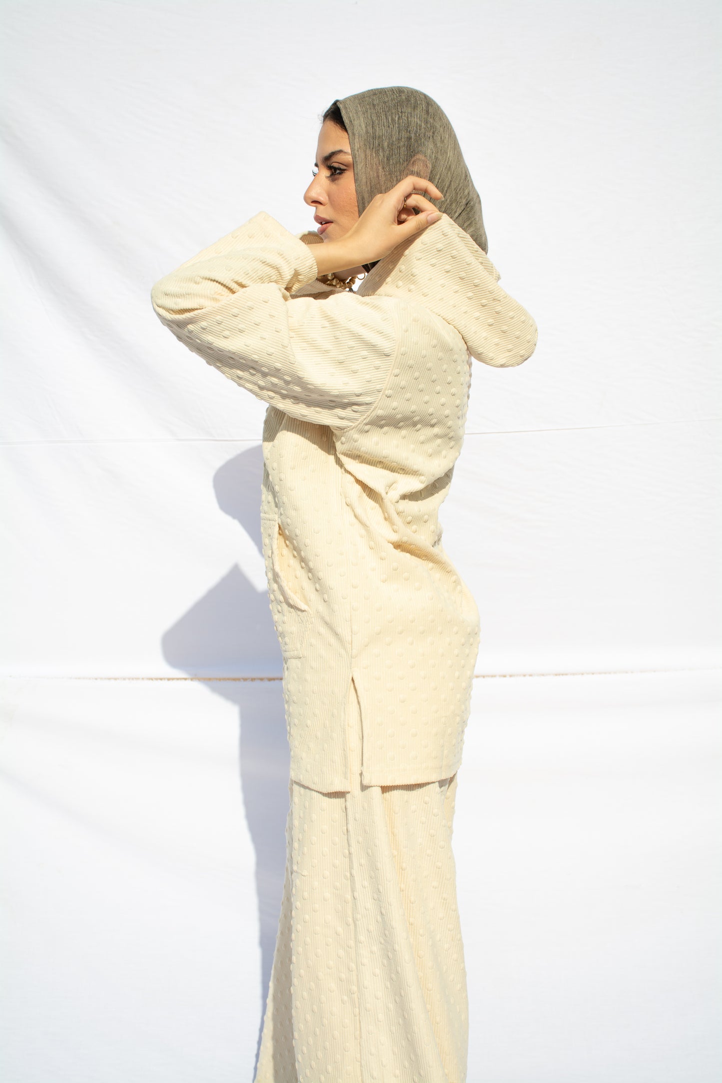 Relaxed Fit Wide-Leg Trousers _ Hoodie Luxe Textured