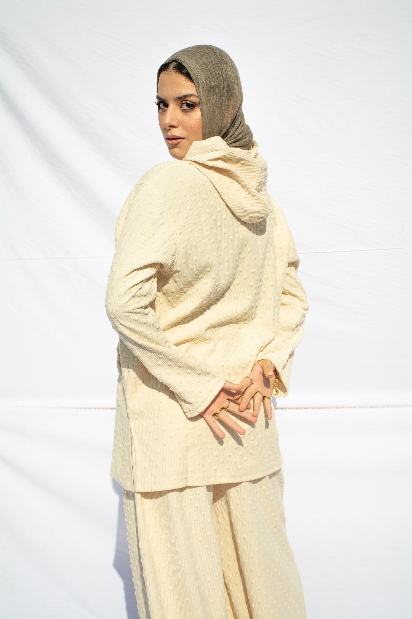 Relaxed Fit Wide-Leg Trousers _ Hoodie Luxe Textured