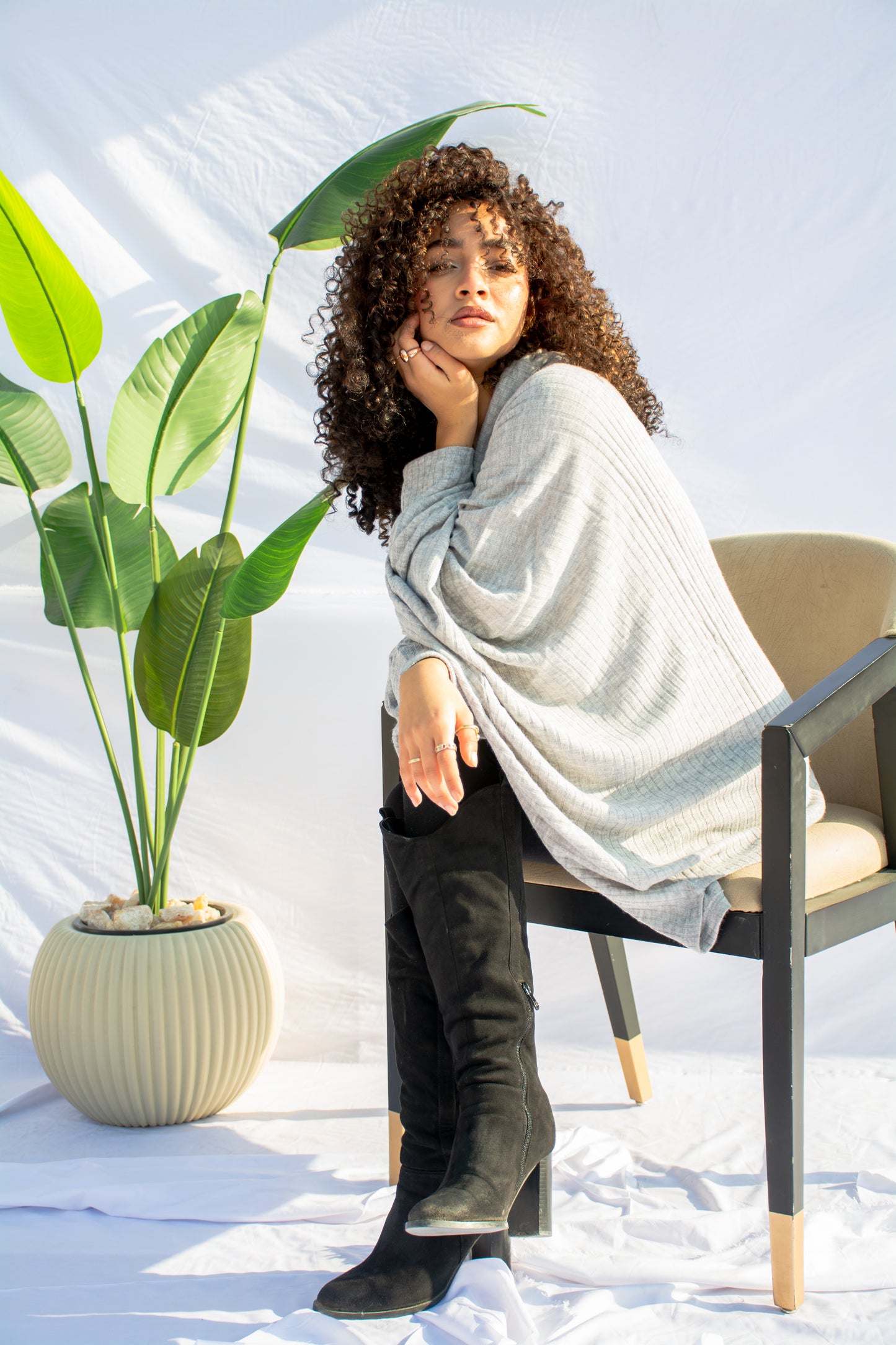 Cloud-Soft Oversized Cowl Neck Tunic