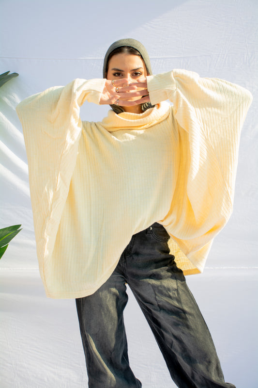 Cloud-Soft Oversized Cowl Neck Tunic