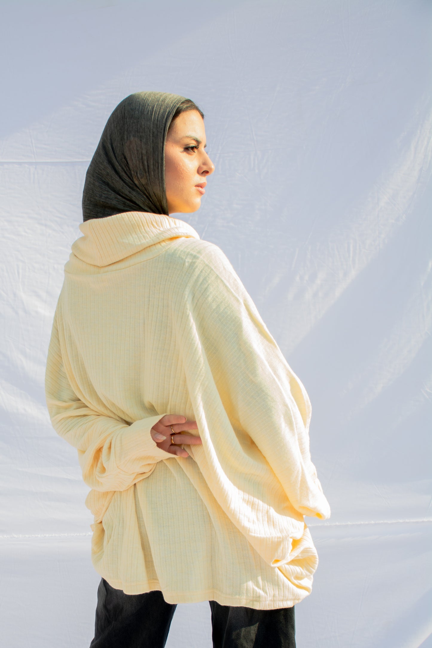 Cloud-Soft Oversized Cowl Neck Tunic