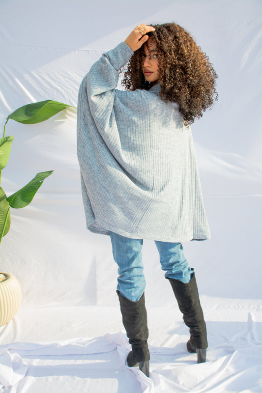 Cloud-Soft Oversized Cowl Neck Tunic